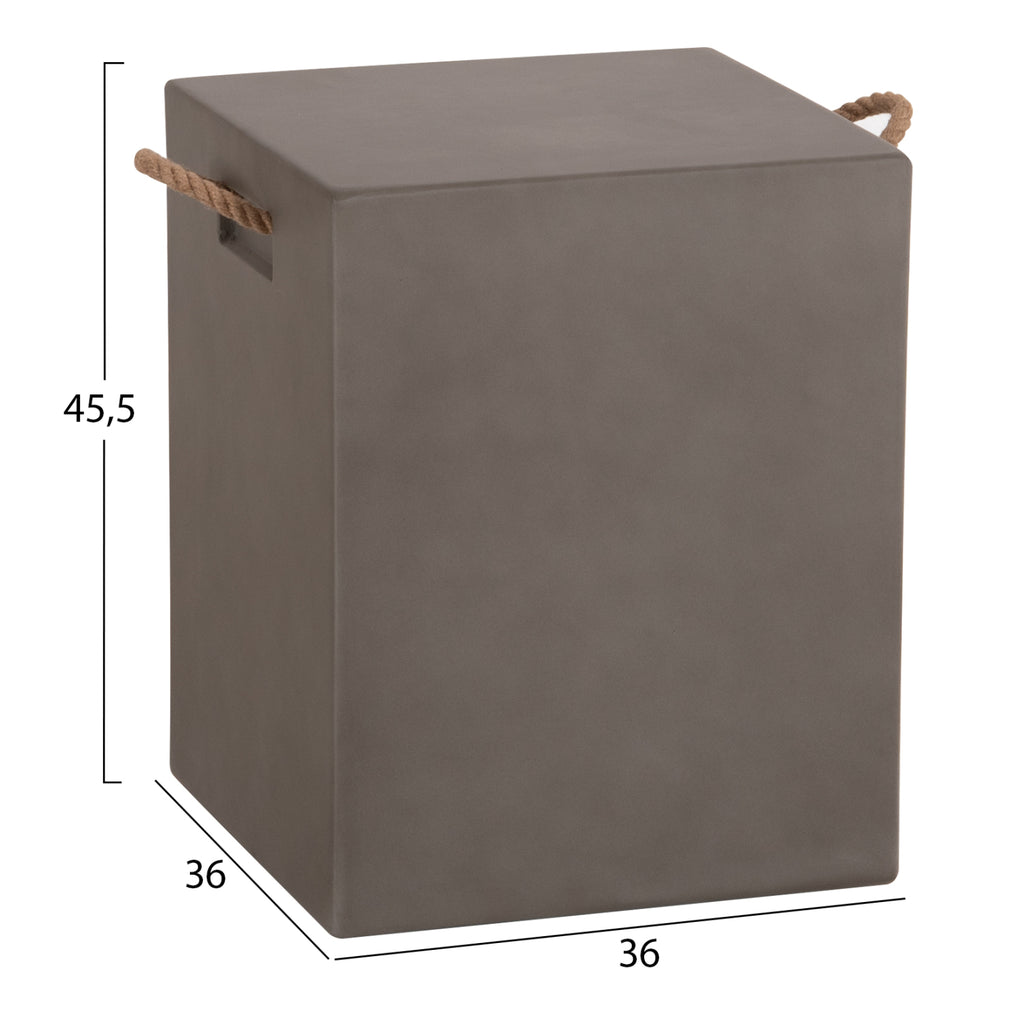 ΣΚΑΜΠΟ ΤΕΤΡΑΓΩΝΟ FIBER CEMENT ΜΕ ΧΕΡΟΥΛΙΑ ZAK HM6581.01 ΣΕ ΓΚΡΙ 36x36x45.5Υεκ