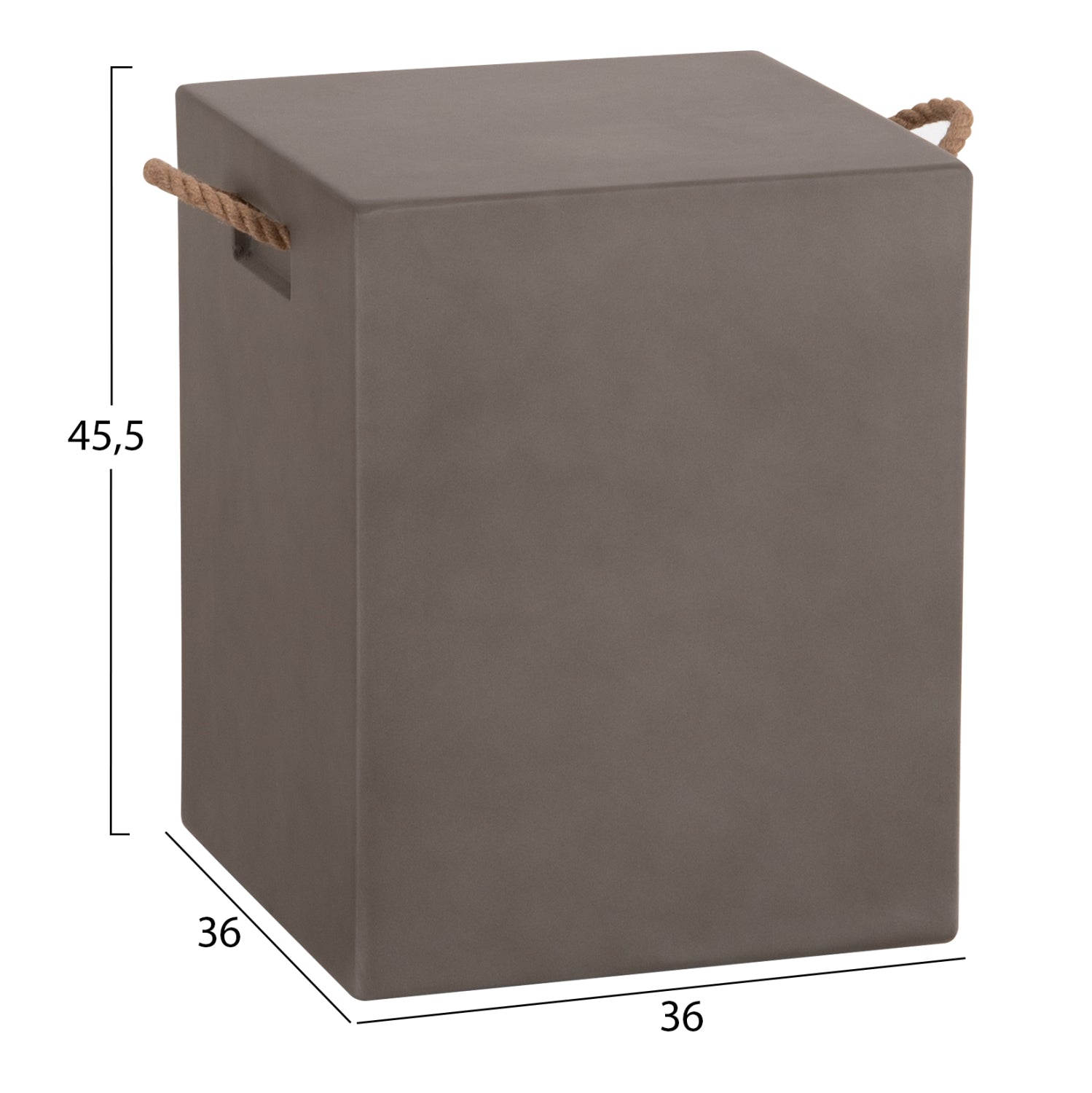 ΣΚΑΜΠΟ ΤΕΤΡΑΓΩΝΟ FIBER CEMENT ΜΕ ΧΕΡΟΥΛΙΑ ZAK HM6581.01 ΣΕ ΓΚΡΙ 36x36x45.5Υεκ