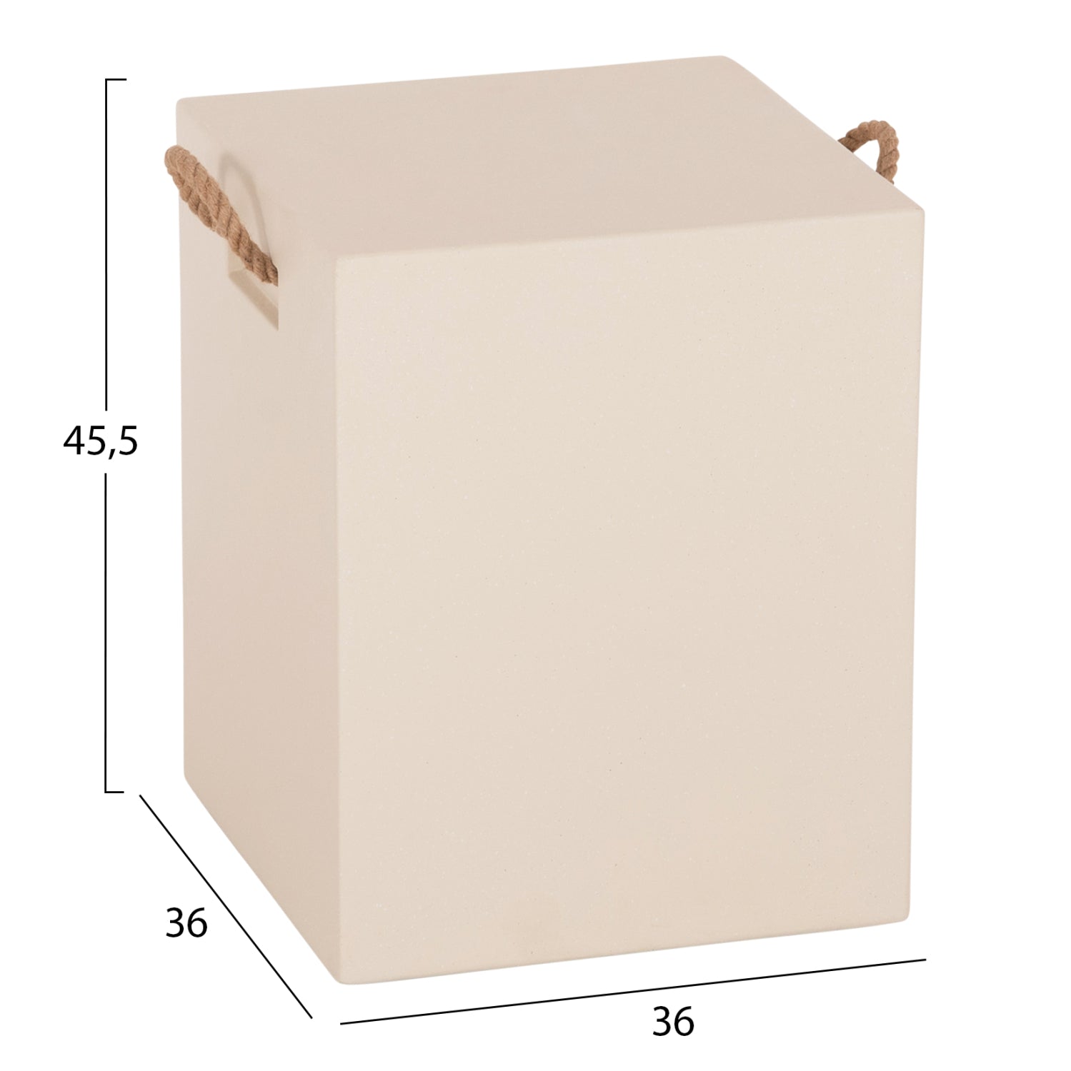 ΣΚΑΜΠΟ ΤΕΤΡΑΓΩΝΟ FIBER CEMENT ΜΕ ΧΕΡΟΥΛΙΑ ZAK HM6581.02 ΣΕ ΜΠΕΖ 36x36x45,5Υεκ