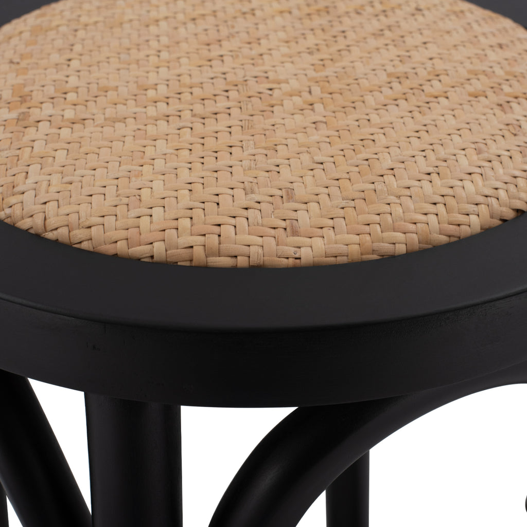 ΣΚΑΜΠΟ ΞΥΛΙΝΟ FAYE ΑΠΟ ΟΞΙΑ ΜΑΥΡΟ ΜΕ ΨΑΘΑ Φ36Χ70 HM8751.02
