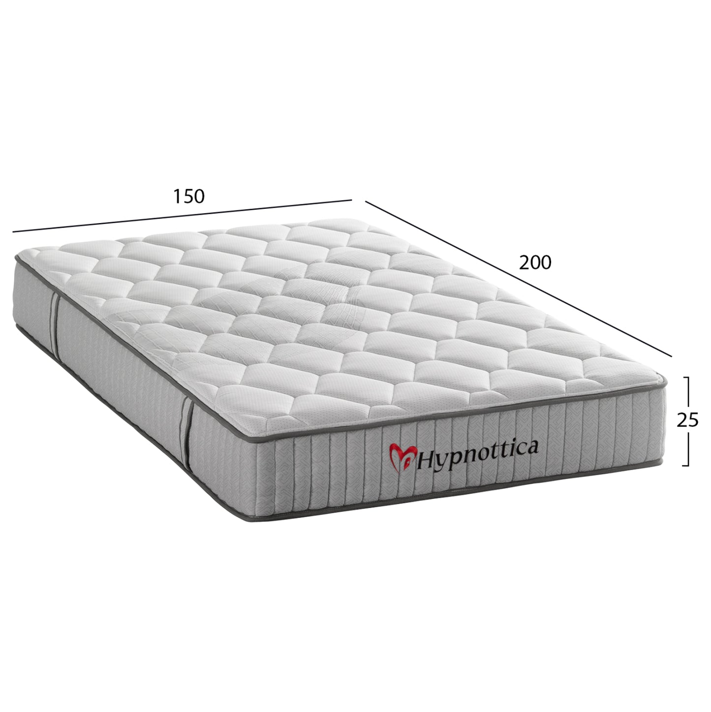 ΣΤΡΩΜΑ ΔΙΠΛΟ HYPNOTTICA HM748.05 POCKET SPRINGS--ΛΕΥΚΟ 150x200x25Υεκ.