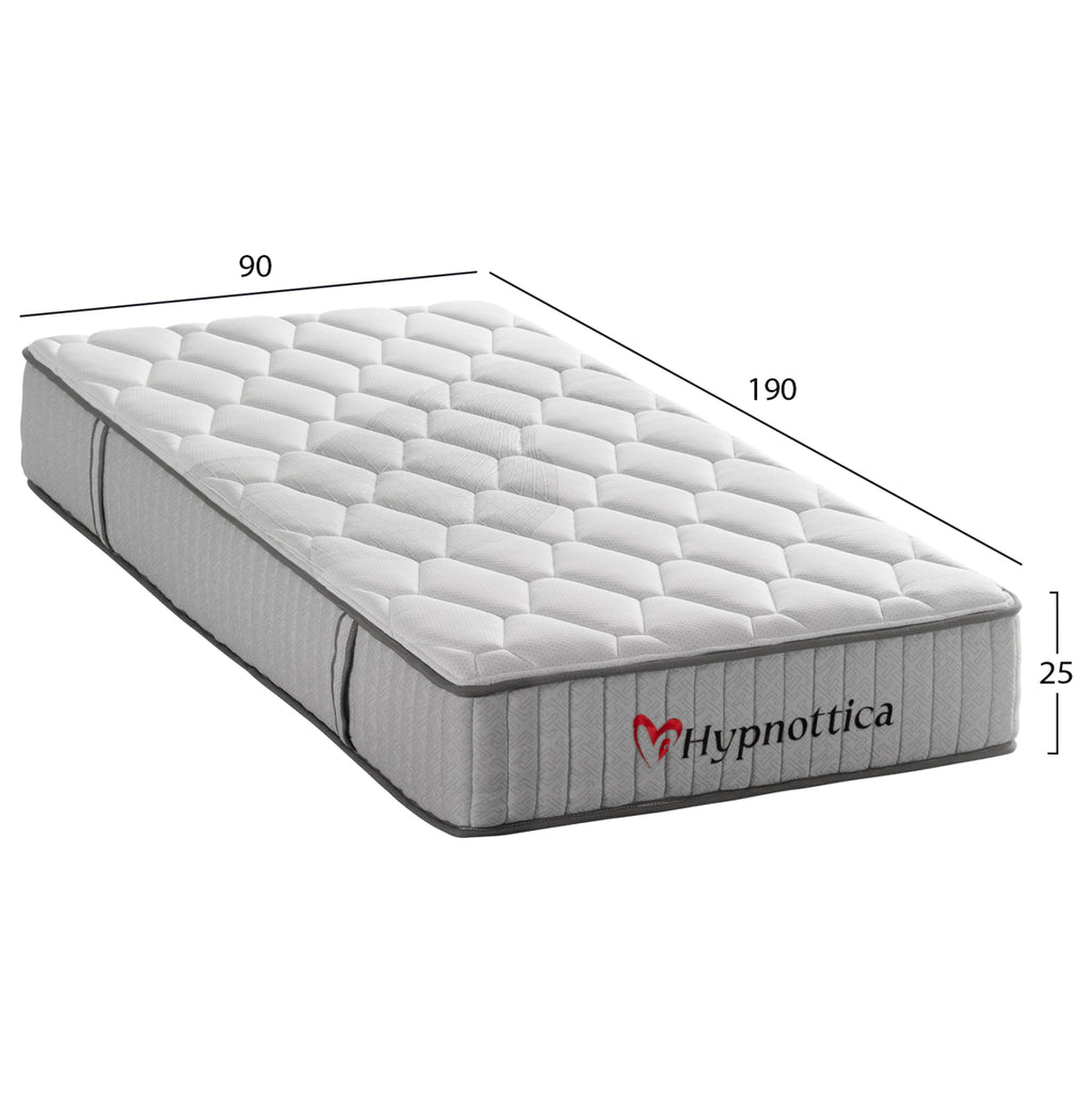 ΣΤΡΩΜΑ ΜΟΝΟ HYPNOTTICA HM748.01 POCKET SPRINGS--ΛΕΥΚΟ 90x190x25Υεκ.