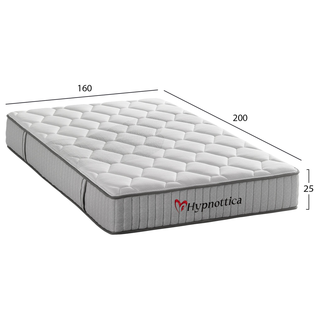 ΣΤΡΩΜΑ ΔΙΠΛΟ HYPNOTTICA HM748.06 POCKET SPRINGS--ΛΕΥΚΟ 160x200x25Υεκ.