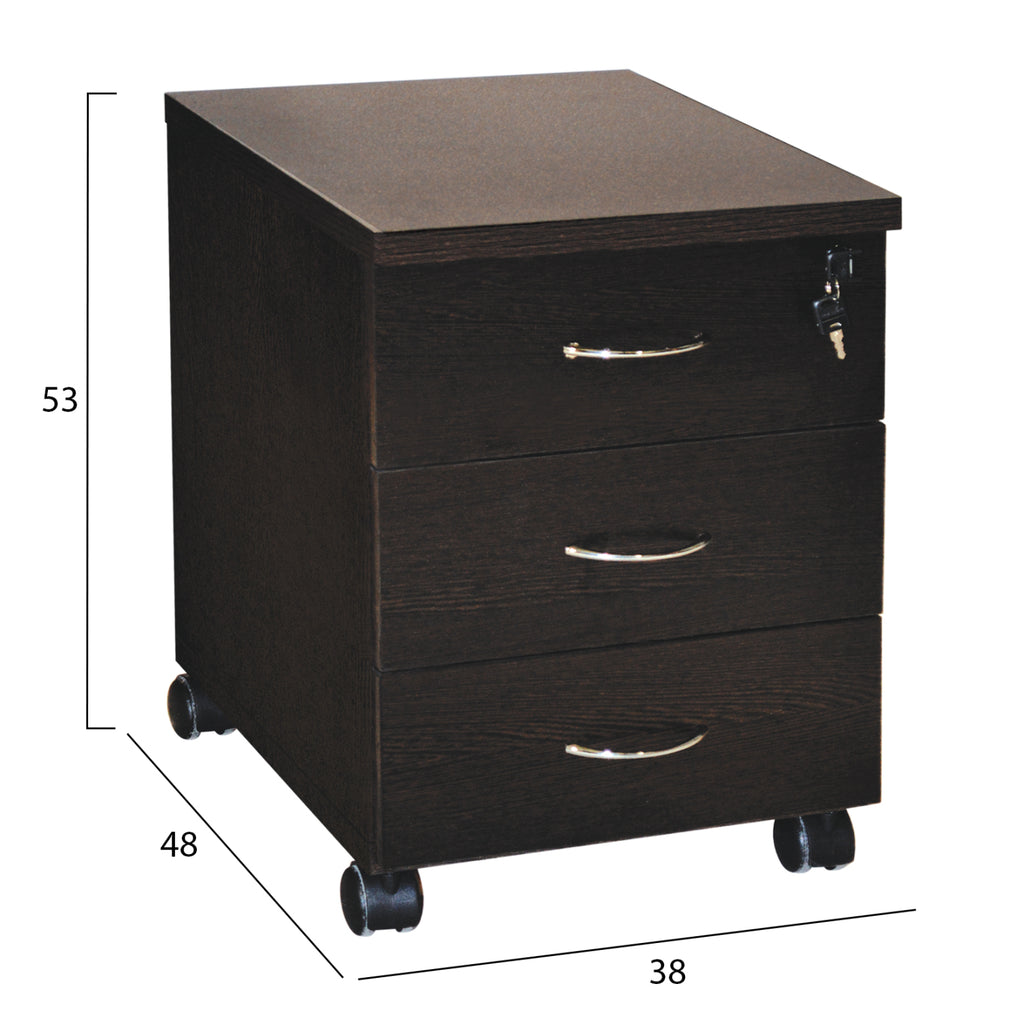 ΣΥΡΤΑΡΙΕΡΑ ΓΡΑΦΕΙΟΥ ΕΠΑΓΓΕΛΜΑΤΙΚΗ SIENNA HM2011.02 WENGE ΜΕ 3ΣΥΡΤΑΡΙΑ 38X48X53cm