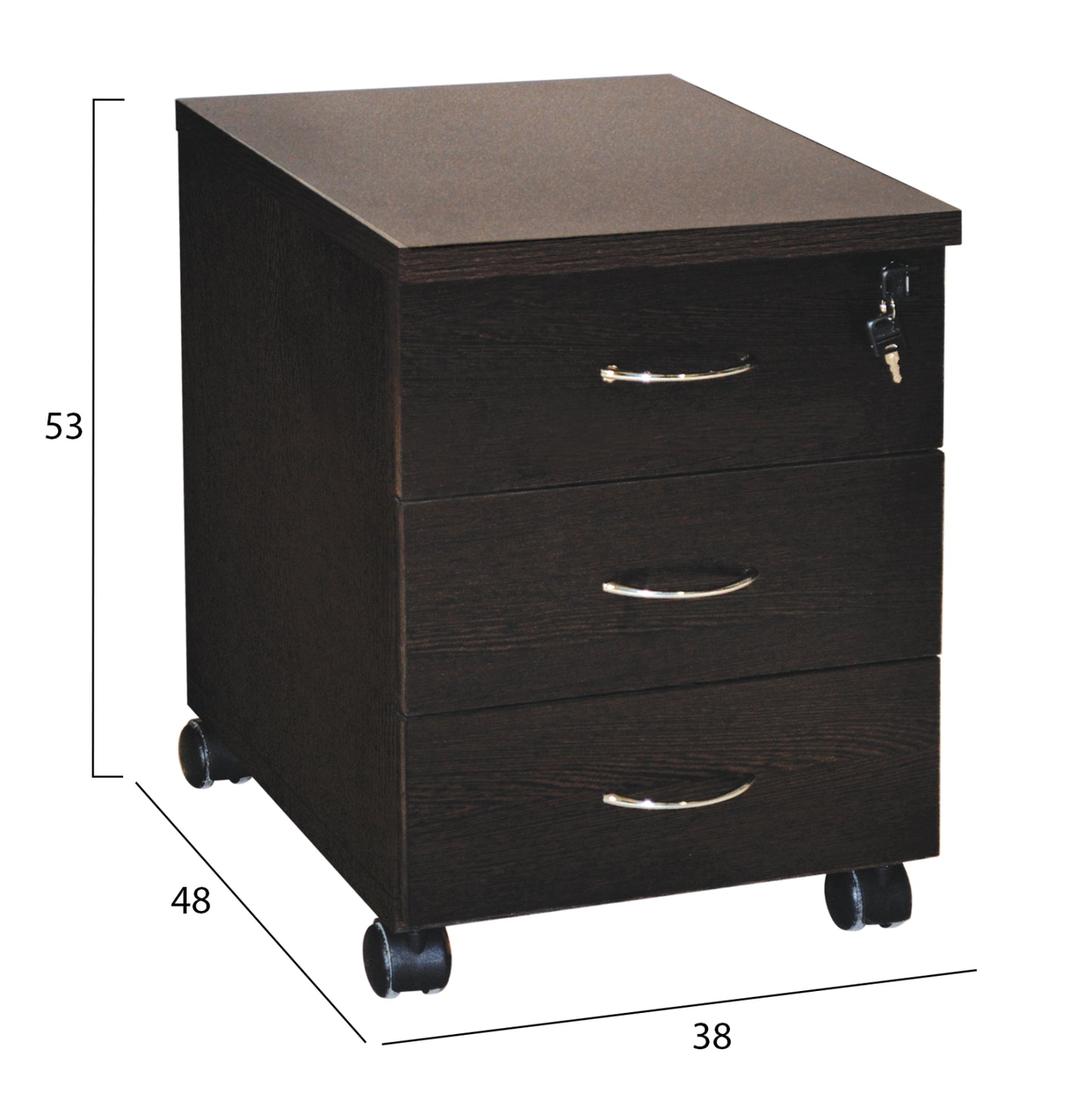 ΣΥΡΤΑΡΙΕΡΑ ΓΡΑΦΕΙΟΥ ΕΠΑΓΓΕΛΜΑΤΙΚΗ SIENNA HM2011.02 WENGE ΜΕ 3ΣΥΡΤΑΡΙΑ 38X48X53cm