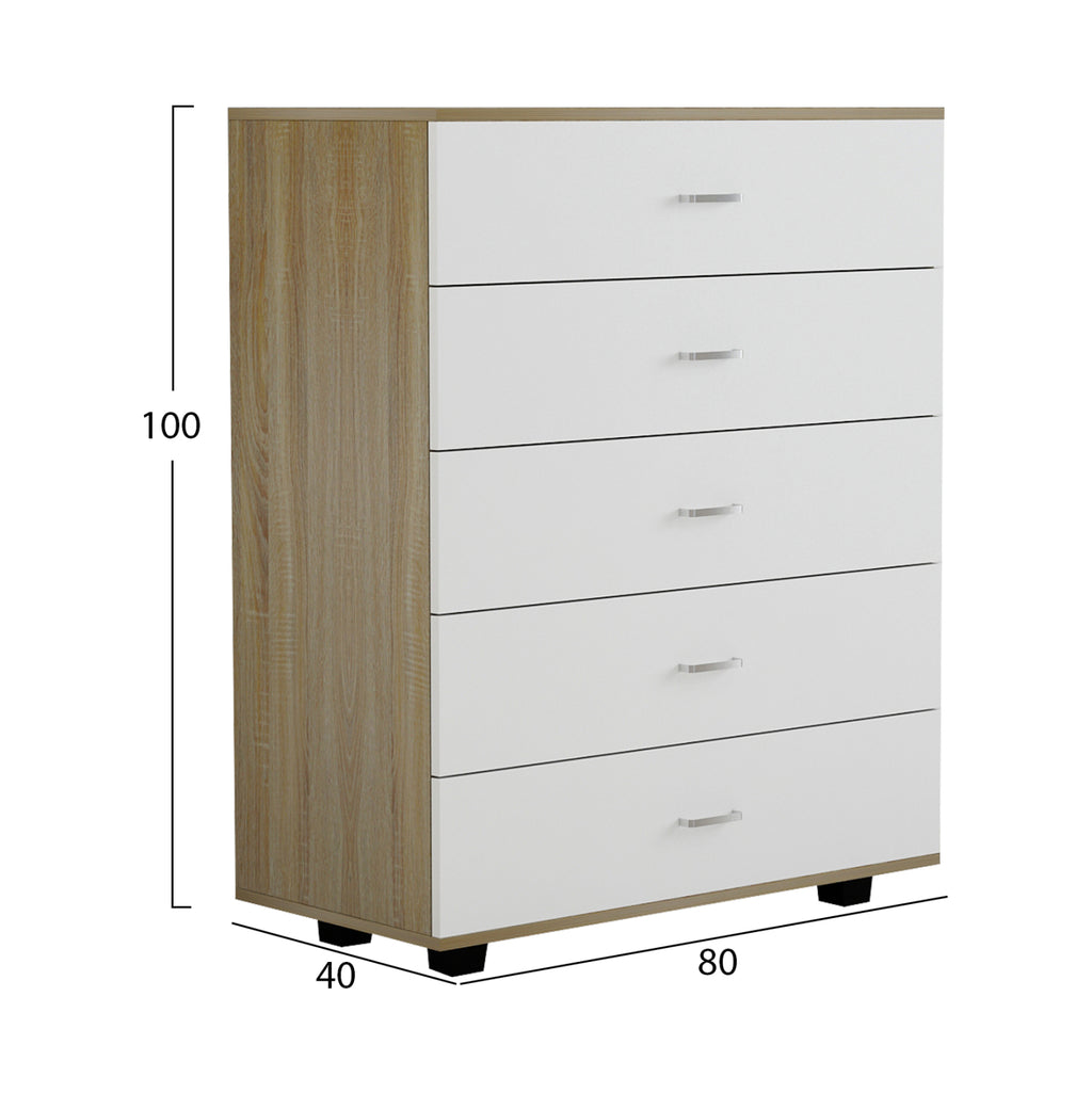 ΣΥΡΤΑΡΙΕΡΑ ΜΕΛΑΜΙΝΗΣ THORG HM8995.04- 5 ΣΥΡΤΑΡΙΑ ΣΕ SONAMA-ΛΕΥΚΟ 80Χ40Χ100Yεκ.
