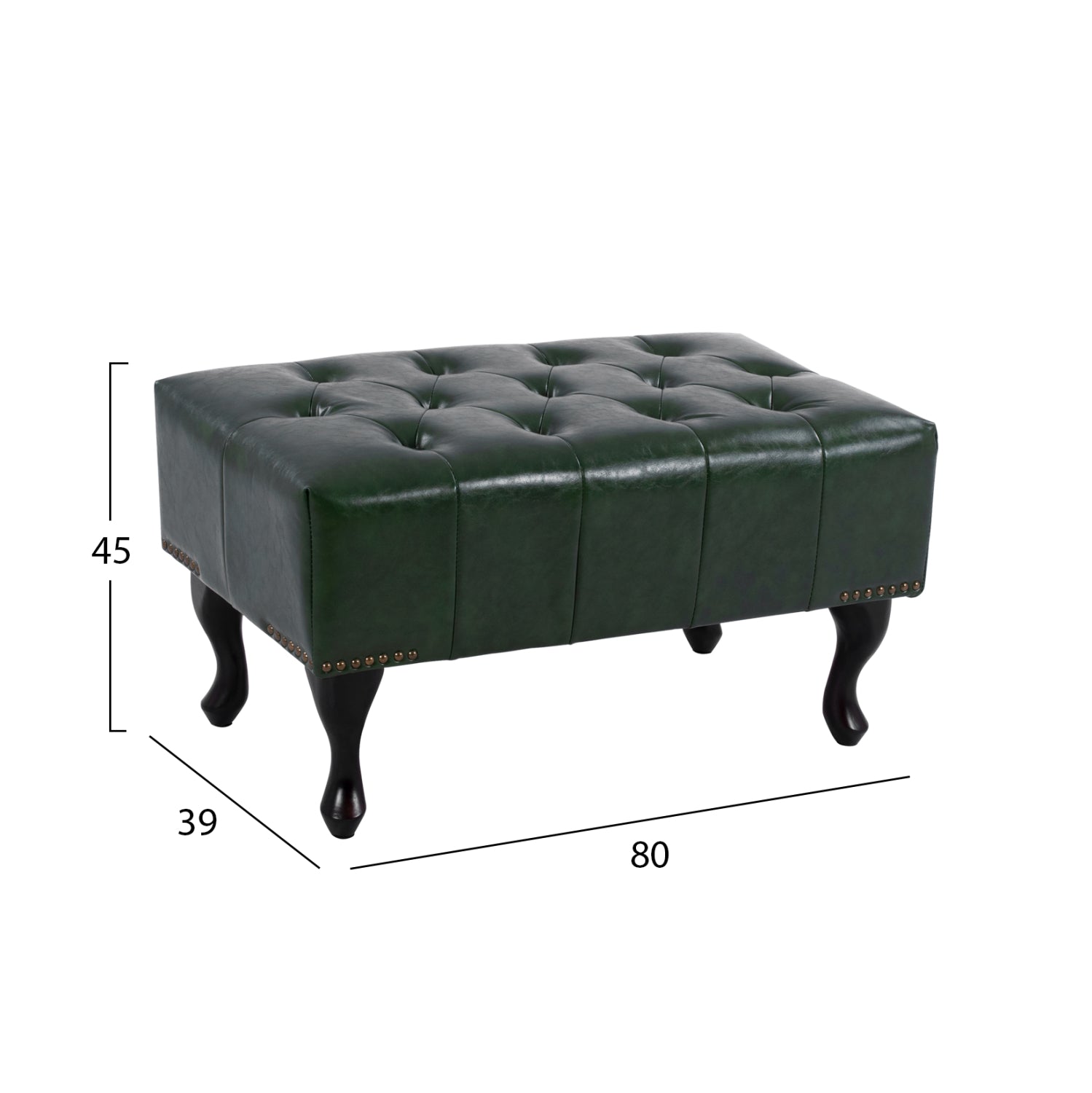 ΤΑΜΠΟΥΡΕ ΥΠΟΠΟΔΙΟ T.CHESTERFIELD EMMA HM226.08 PU ΚΥΠΑΡΙΣΣΙ-ΜΑΥΡΑ ΠΟΔΙΑ 80x45x39Yεκ.