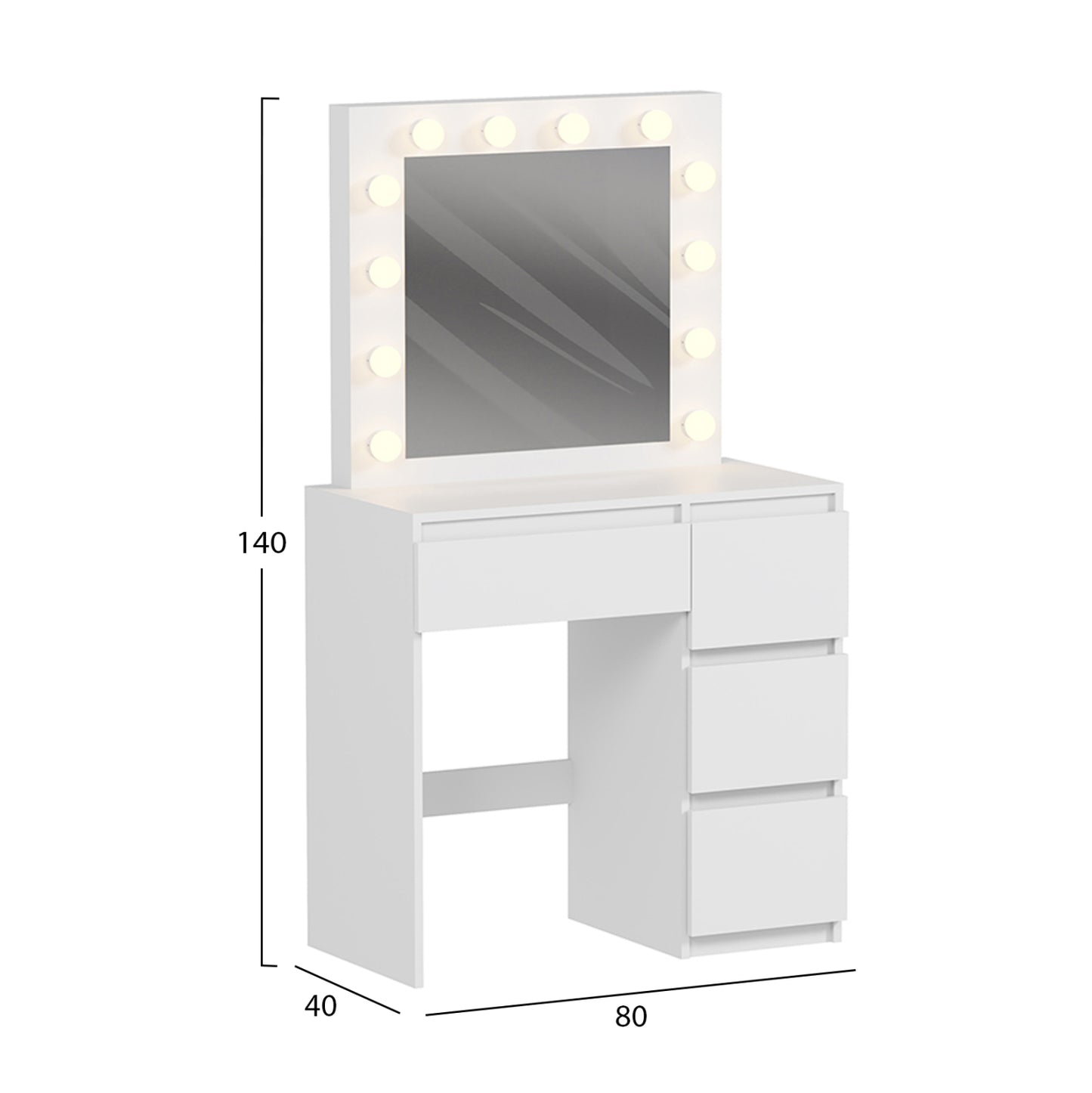 ΤΟΥΑΛΕΤΑ ΜΕ ΦΩΤΙΣΜΟ LED & ΣΥΡΤΑΡΙΑ KEITLIN HM2499.03 ΜΕΛΑΜΙΝΗ ΣΕ ΛΕΥΚΟ 80x40x140Υεκ.