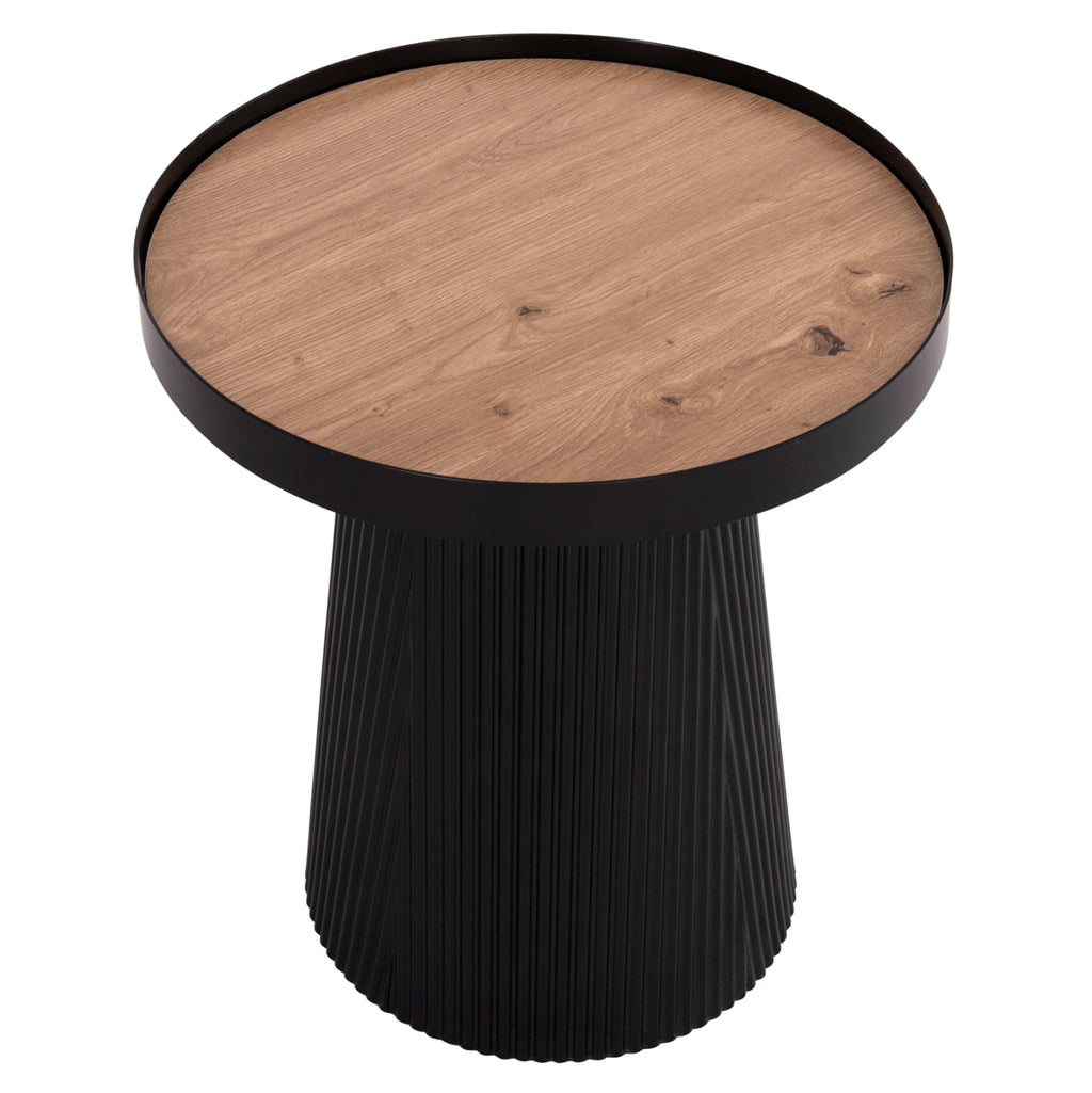 ΤΡΑΠΕΖΑΚΙ ΒΟΗΘΗΤΙΚΟ DENTON HM18023.01 MDF TOP ΦΥΣΙΚΟ ΞΥΛΟΥ-ΒΑΣΗ ΜΑΥΡΗ Φ45x51,5Υεκ.