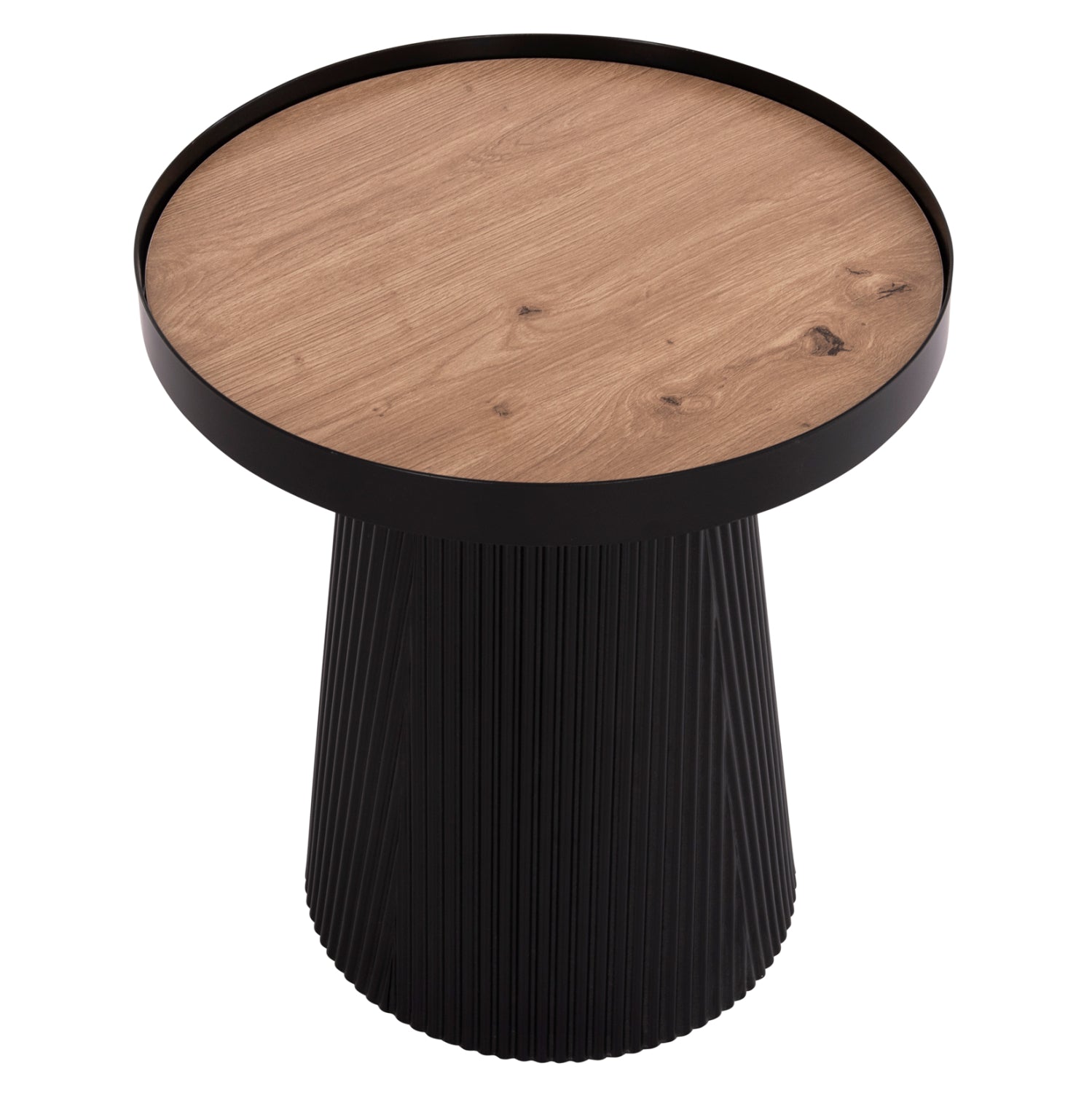 ΤΡΑΠΕΖΑΚΙ ΒΟΗΘΗΤΙΚΟ DENTON HM18023.01 MDF TOP ΦΥΣΙΚΟ ΞΥΛΟΥ-ΒΑΣΗ ΜΑΥΡΗ Φ45x51,5Υεκ.