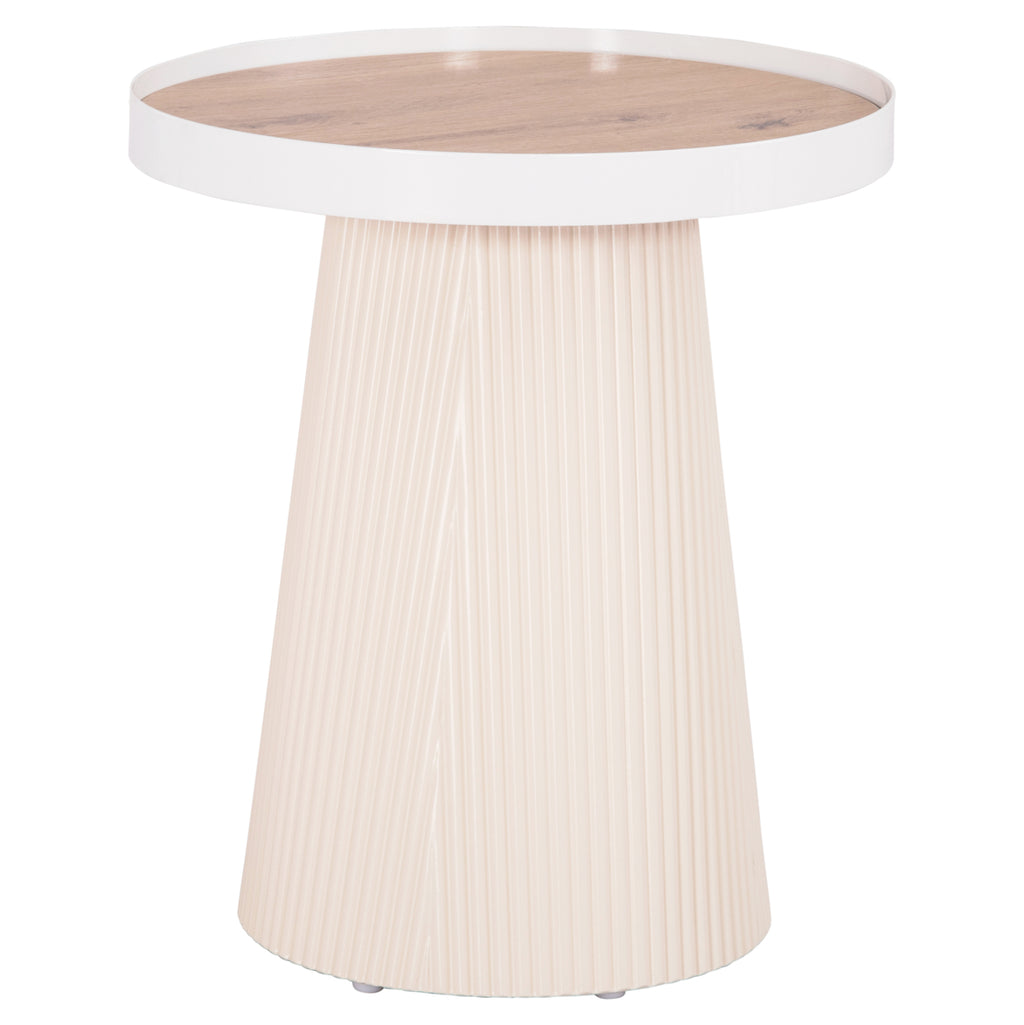 ΤΡΑΠΕΖΑΚΙ ΒΟΗΘΗΤΙΚΟ DENTON HM18023.02 MDF TOP ΦΥΣΙΚΟ ΞΥΛΟΥ-ΒΑΣΗ ΛΕΥΚΗ Φ45x51,5Υεκ.