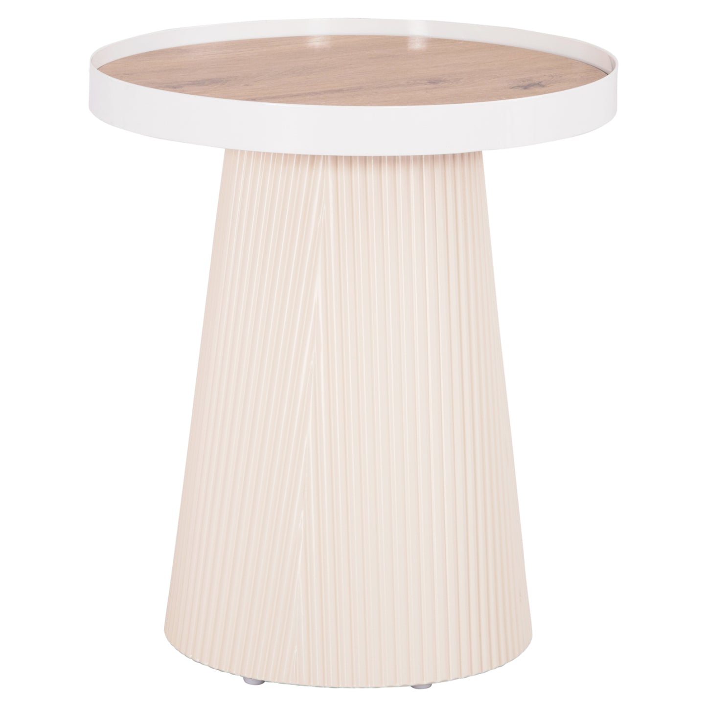 ΤΡΑΠΕΖΑΚΙ ΒΟΗΘΗΤΙΚΟ DENTON HM18023.02 MDF TOP ΦΥΣΙΚΟ ΞΥΛΟΥ-ΒΑΣΗ ΛΕΥΚΗ Φ45x51,5Υεκ.