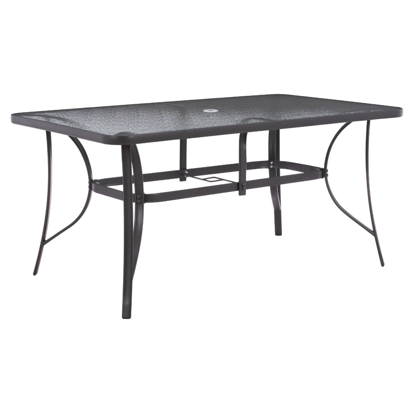 ΤΡΑΠΕΖΙ BRUNO 150X90Χ75Υεκ. ΜΕΤΑΛΛΙΚΟ ΟΡΘΟΓΩΝΙΟ ΓΚΡΙ ΜΕ ΤΡΥΠΑ ΟΜΠΡΕΛΑΣ Φ38  HM5145.11