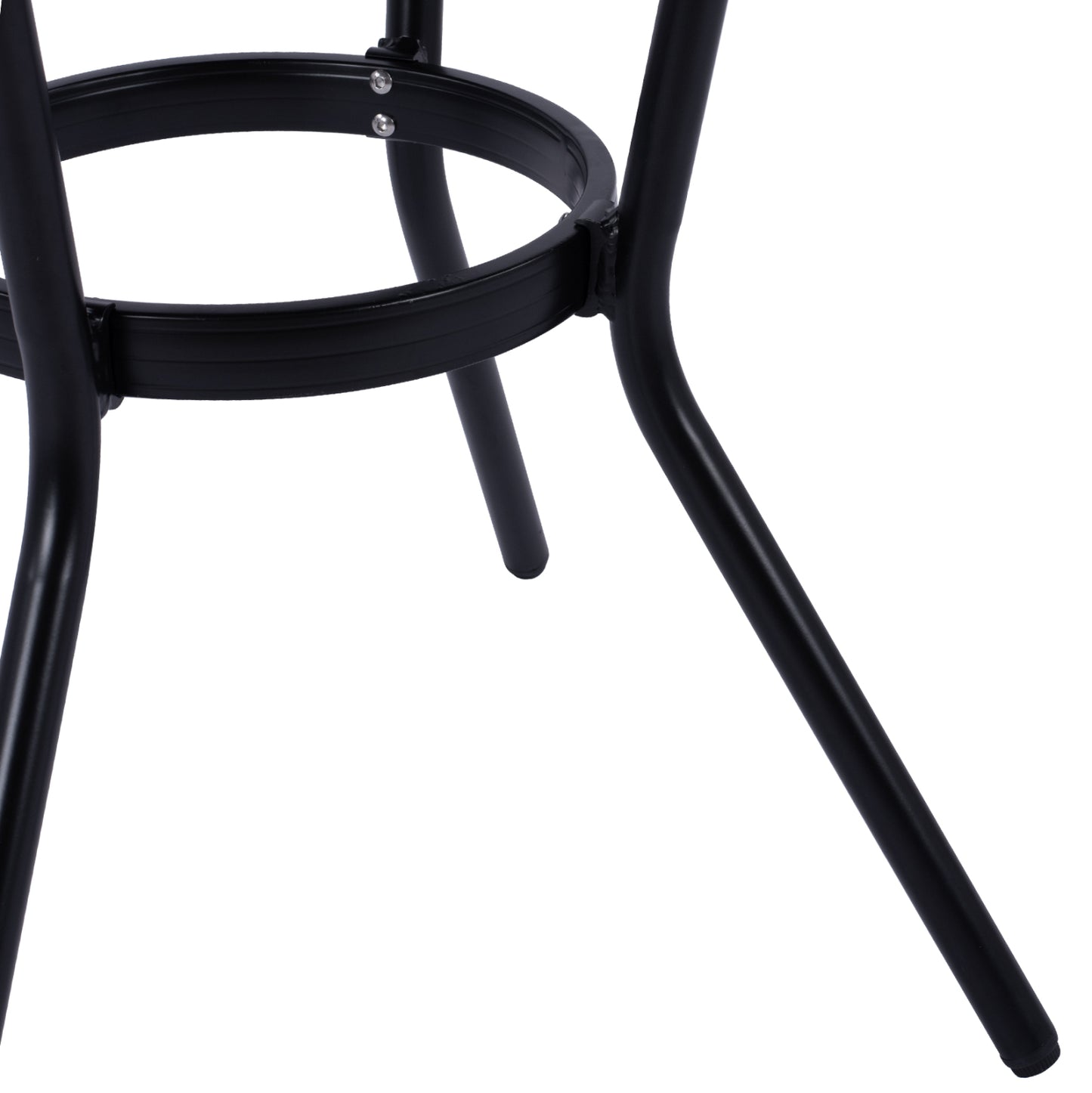 ΤΡΑΠΕΖΙ ΑΛΟΥΜΙΝΙΟΥ MOSES Φ70 BAMBOO LOOK HM5532.02 ΜΑΥΡΟ ΜΕ ΓΥΑΛΙ Φ70X76 εκ