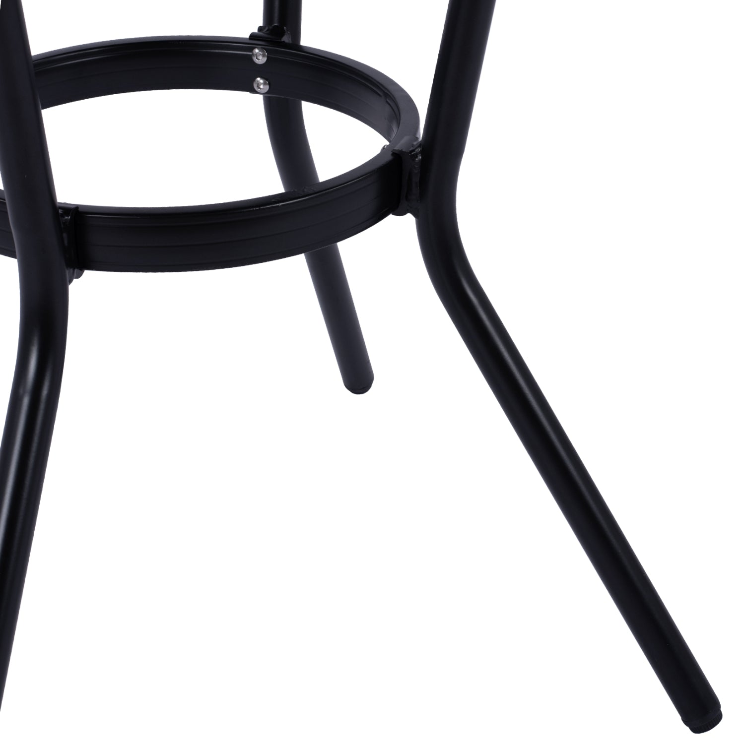 ΤΡΑΠΕΖΙ ΑΛΟΥΜΙΝΙΟΥ MOSES Φ70 BAMBOO LOOK HM5532.02 ΜΑΥΡΟ ΜΕ ΓΥΑΛΙ Φ70X76 εκ