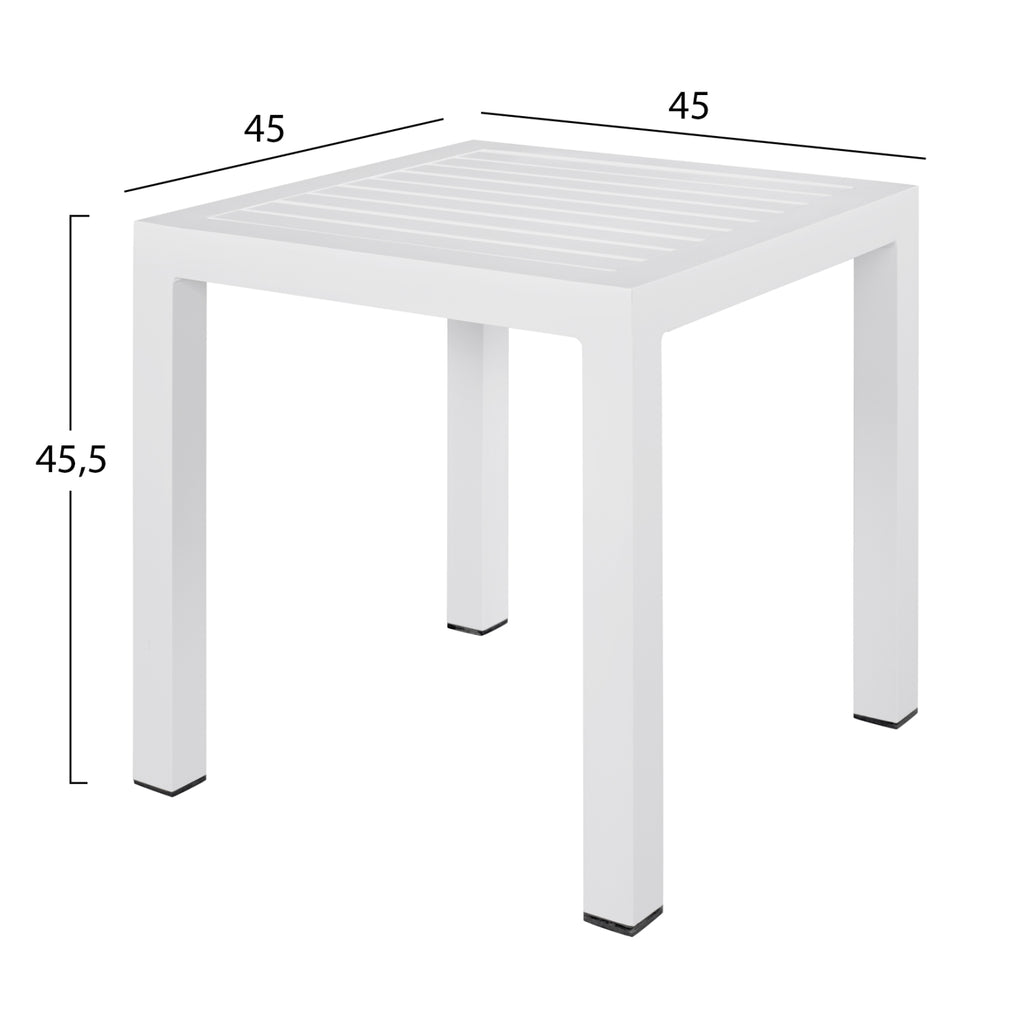 ΤΡΑΠΕΖΙ ΑΛΟΥΜΙΝΙΟΥ QIANA HM5402.01 ΛΕΥΚΟ 45x45x45,5Υ εκ.