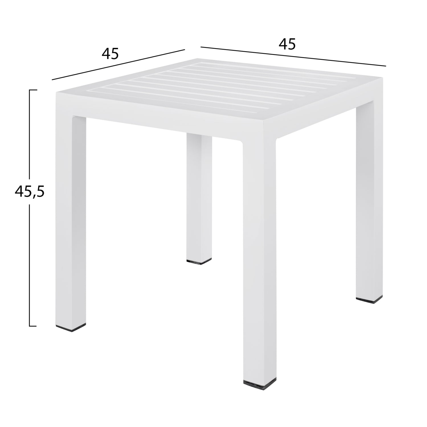 ΤΡΑΠΕΖΙ ΑΛΟΥΜΙΝΙΟΥ QIANA HM5402.01 ΛΕΥΚΟ 45x45x45,5Υ εκ.