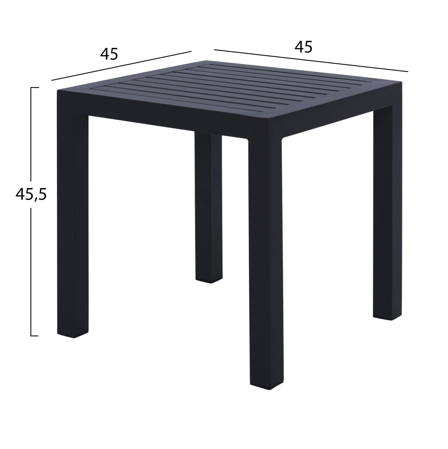 ΤΡΑΠΕΖΙ ΑΛΟΥΜΙΝΙΟΥ QIANA HM5402.02 ΓΚΡΙ 45x45x45,5Υ εκ.