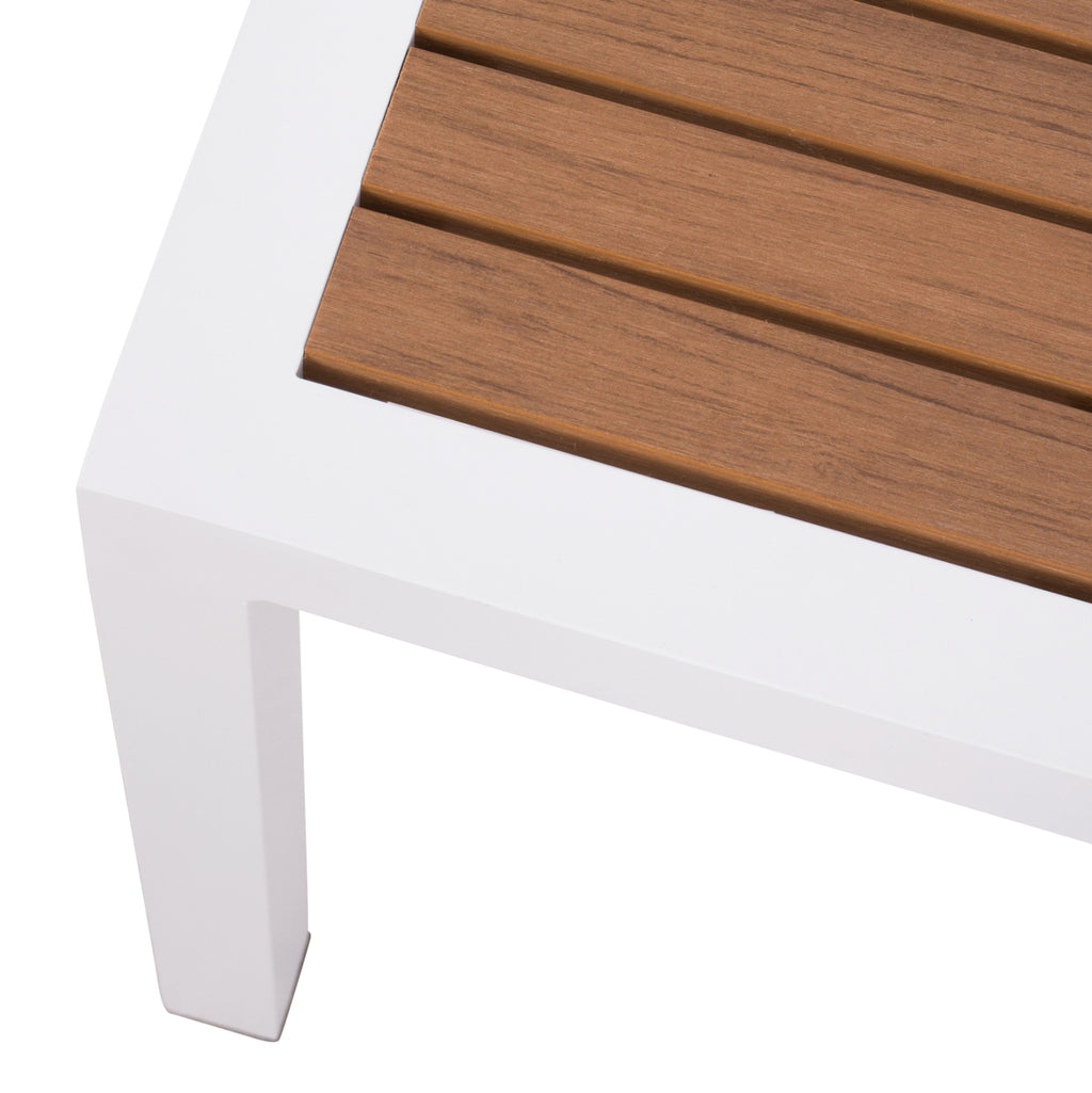 ΤΡΑΠΕΖΙ ΑΛΟΥΜΙΝΙΟΥ SABRA HM5403.01 ΛΕΥΚΟ ΜΕ POLYWOOD 45Χ45Χ45,5Y εκ.