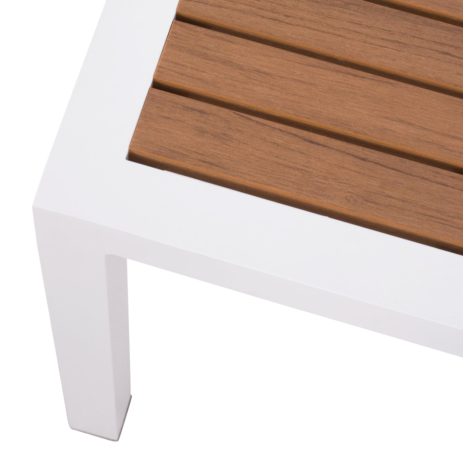 ΤΡΑΠΕΖΙ ΑΛΟΥΜΙΝΙΟΥ SABRA HM5403.01 ΛΕΥΚΟ ΜΕ POLYWOOD 45Χ45Χ45,5Y εκ.