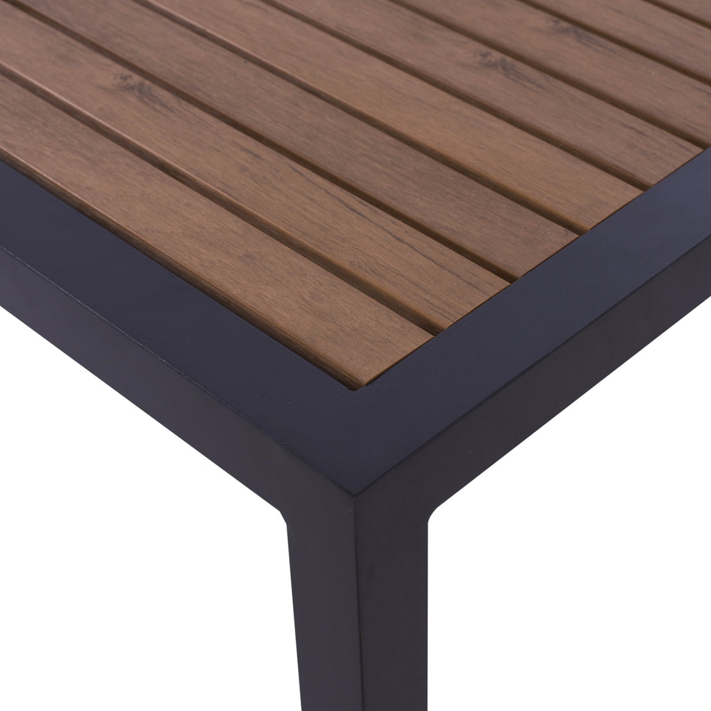 ΤΡΑΠΕΖΙ ΑΛΟΥΜΙΝΙΟΥ SABRA HM5403.02 ΓΚΡΙ ΜΕ POLYWOOD 45Χ45X45,5Yεκ.