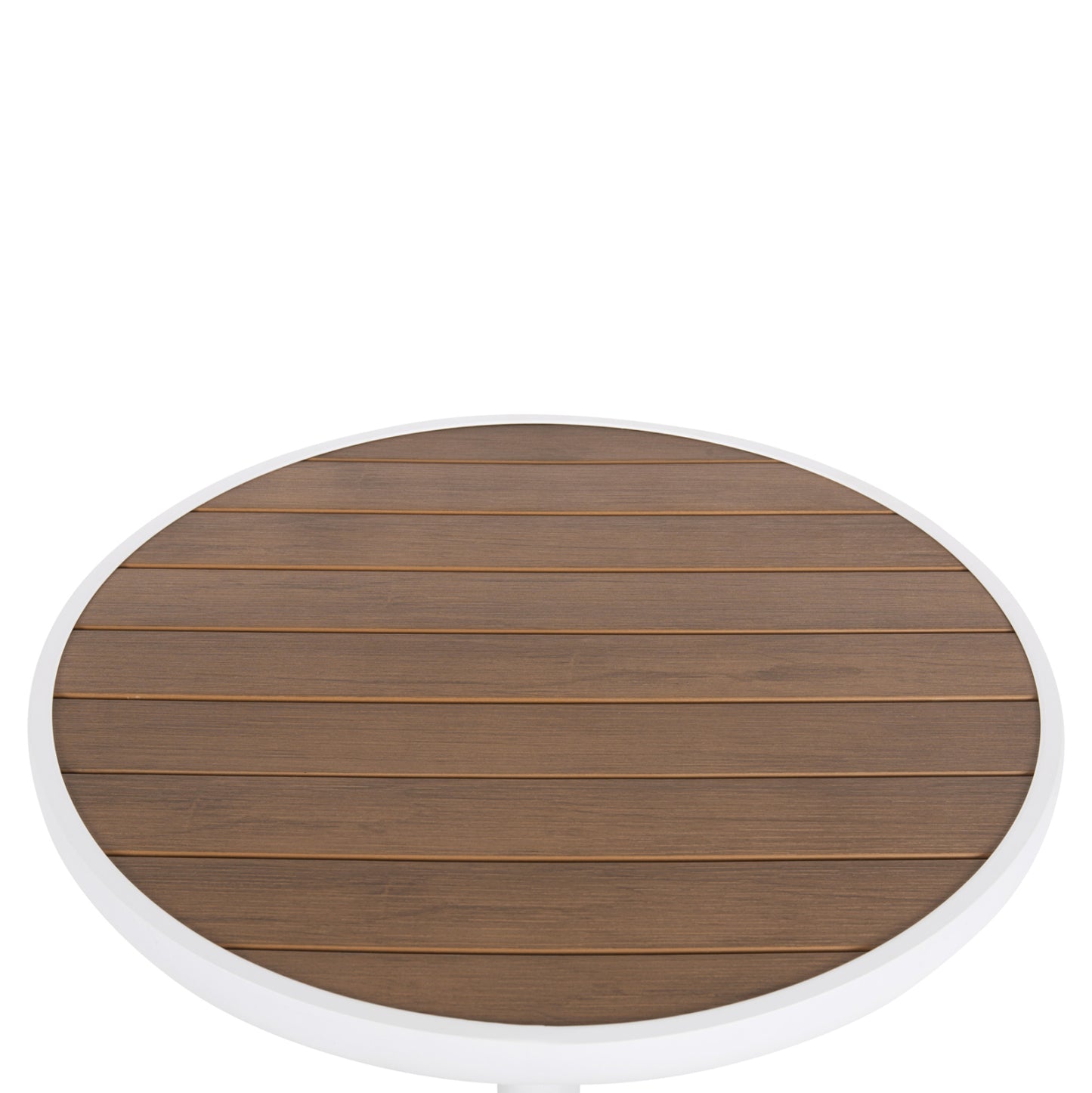 ΤΡΑΠΕΖΙ ΑΛΟΥΜΙΝΙΟΥ ΣΤΡΟΓΓΥΛΟ ALEXA HM6086.02 ΛΕΥΚΟ-POLYWOOD TOP ΦΥΣΙΚΟ Φ60x73Υεκ.