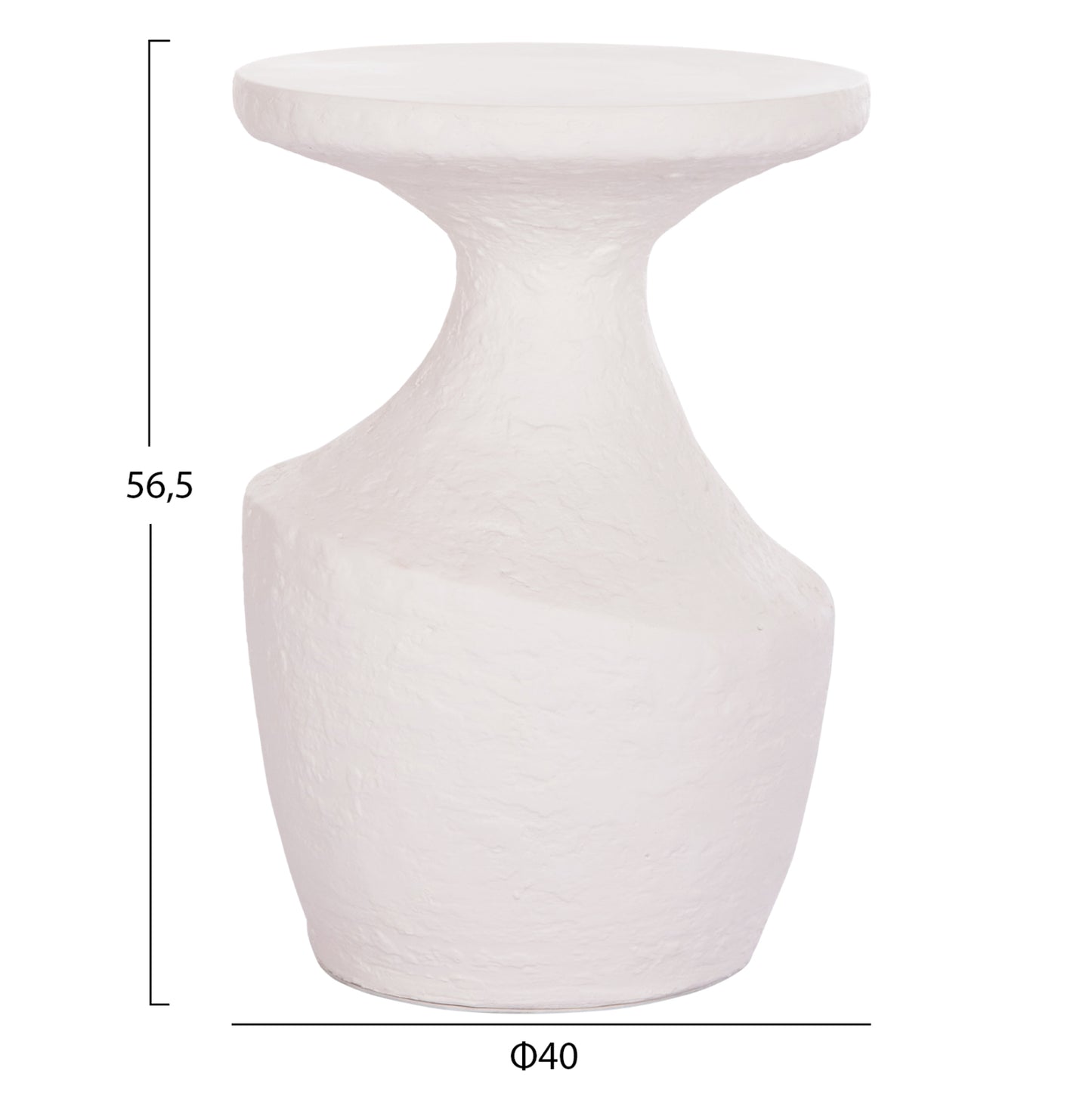 ΤΡΑΠΕΖΙ ΒΟΗΘΗΤΙΚΟ REBON HM18156.02L FIBER CEMENT ΣΕ ΛΕΥΚΟ--Φ40x56.5Υεκ.