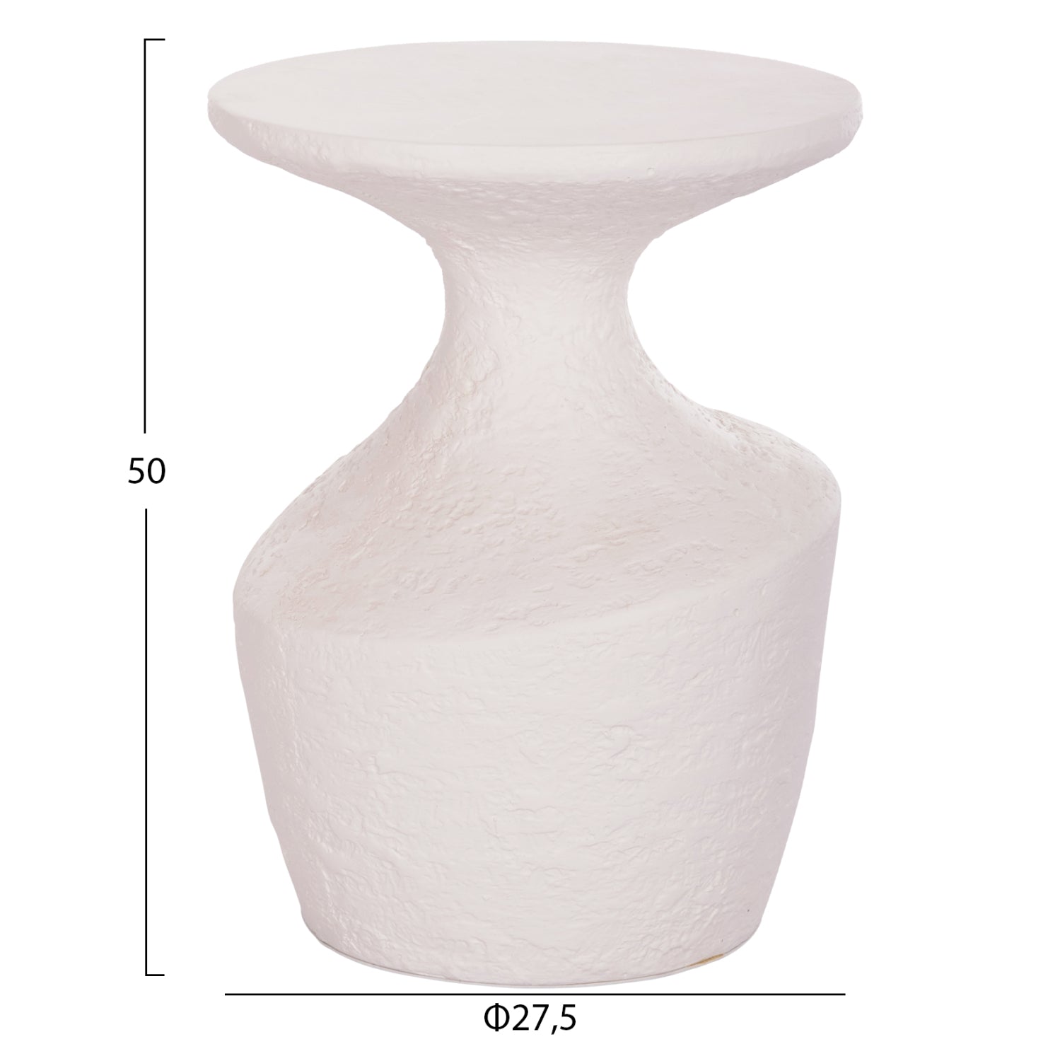 ΤΡΑΠΕΖΙ ΒΟΗΘΗΤΙΚΟ REBON HM18156.02S FIBER CEMENT ΣΕ ΛΕΥΚΟ--Φ27.5x50Υεκ.
