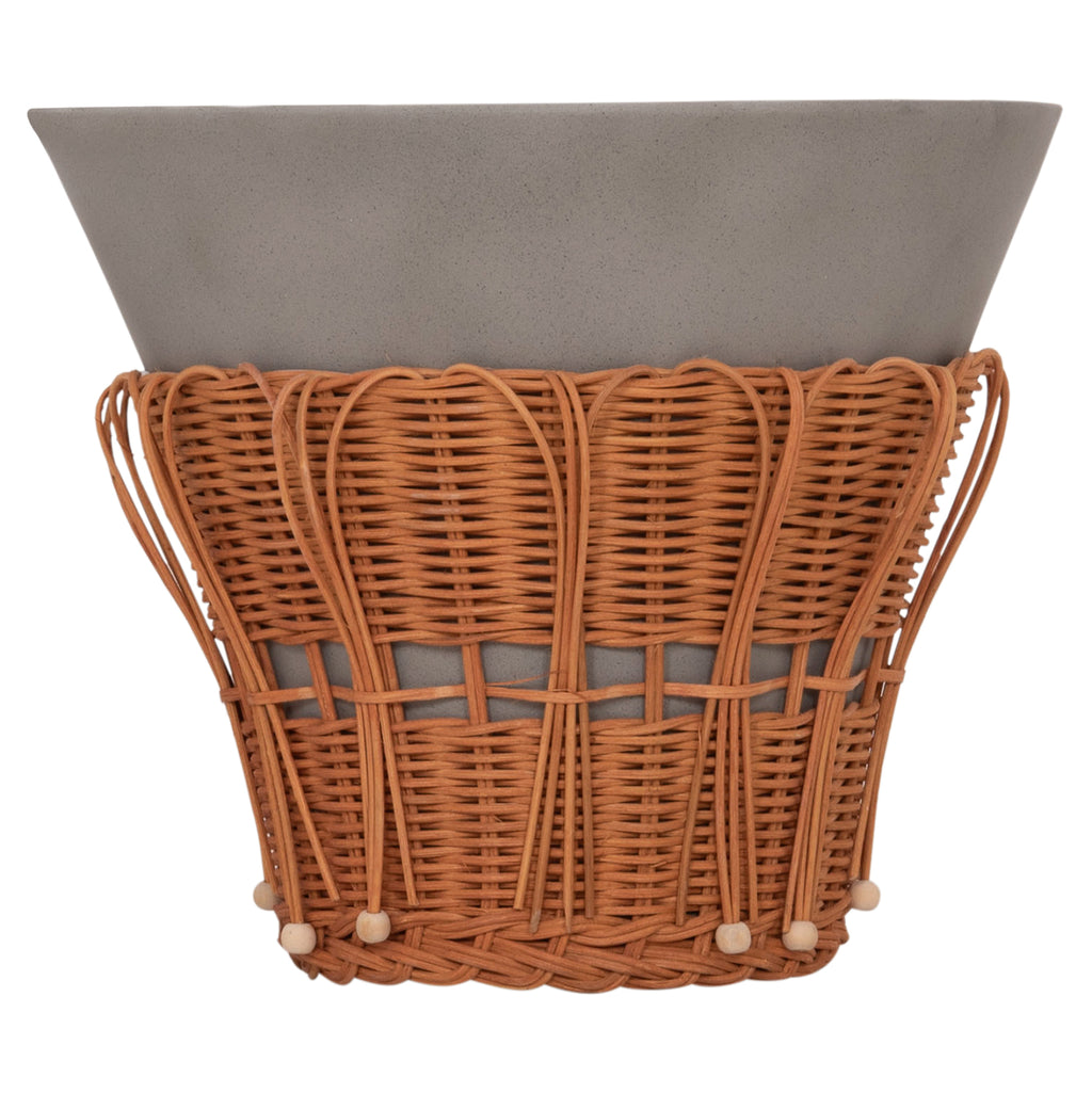 ΤΡΑΠΕΖΙ ΒΟΗΘΗΤΙΚΟ PERRAL HM18164.03S FIBER CEMENT ΓΚΡΙ-ΦΥΣΙΚΟ RATTAN--Φ42x36Υεκ