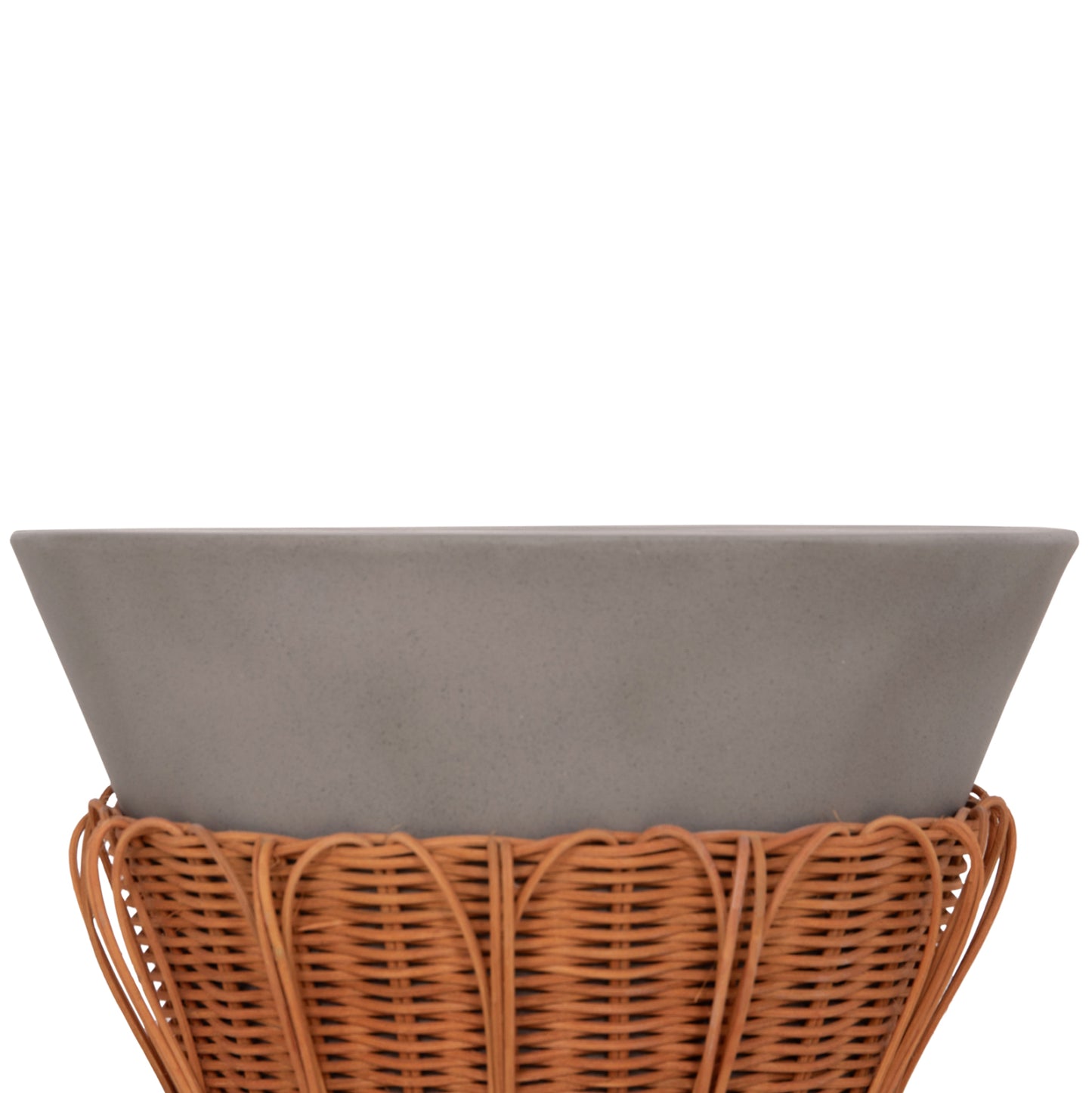 ΤΡΑΠΕΖΙ ΒΟΗΘΗΤΙΚΟ PERRAL HM18164.03S FIBER CEMENT ΓΚΡΙ-ΦΥΣΙΚΟ RATTAN--Φ42x36Υεκ