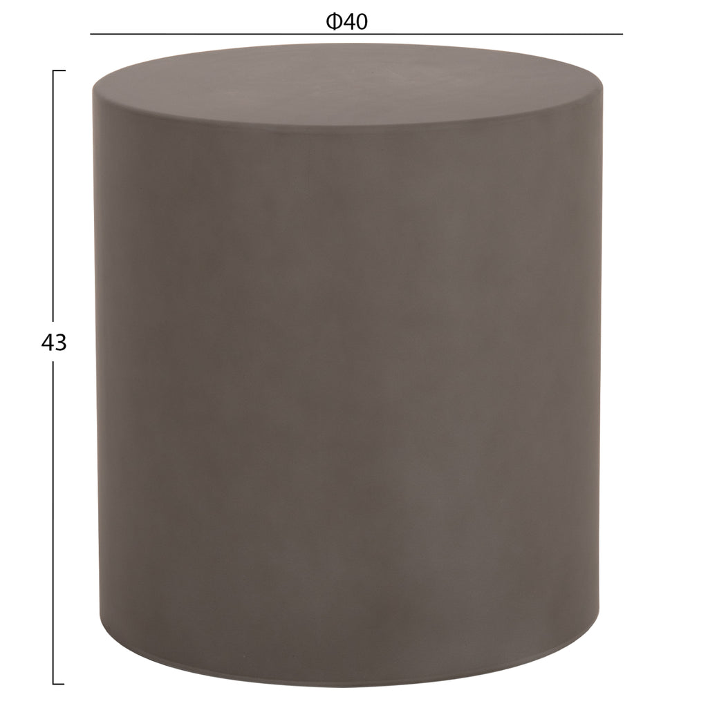 ΤΡΑΠΕΖΙ ΒΟΗΘΗΤΙΚΟ FIBER CEMENT ΣΤΡΟΓΓΥΛΟ KYOKO HM6592.01 ΓΚΡΙ Φ40x43Υεκ.