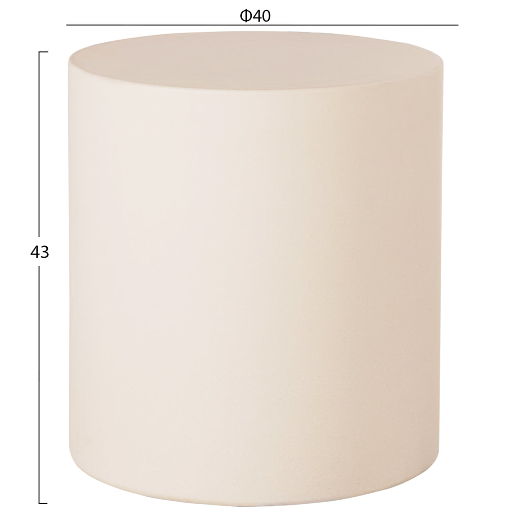 ΤΡΑΠΕΖΙ ΒΟΗΘΗΤΙΚΟ FIBER CEMENT ΣΤΡΟΓΓΥΛΟ KYOKO HM6592.02 ΜΠΕΖ Φ40x43Υεκ.
