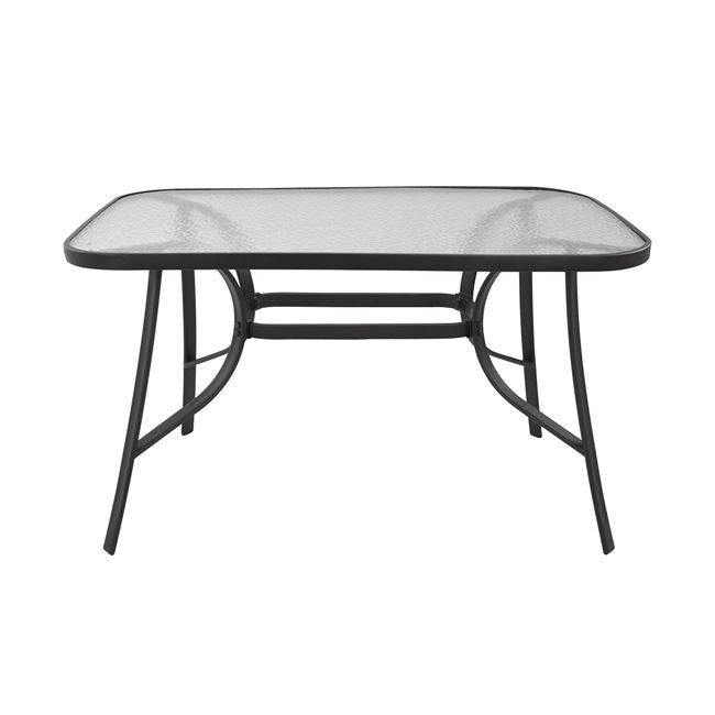 ΤΡΑΠΕΖΙ BRAVO 120Χ70Χ72Υεκ. ΜΕΤΑΛΛΙΚΟ ΓΚΡΙ ΜΕ ΓΥΑΛΙΝΗ ΕΠΙΦΑΝΕΙΑ HM5021.01
