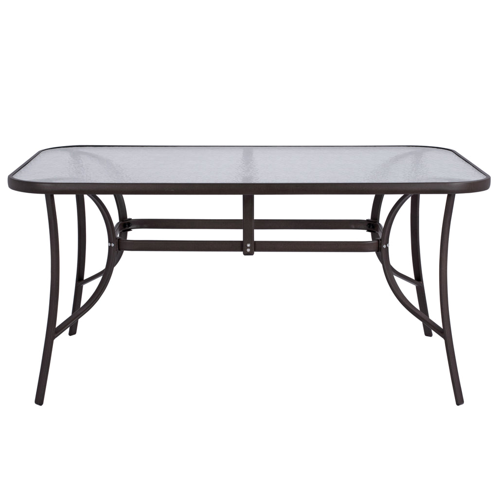 ΤΡΑΠΕΖΙ BRUNO 150X90Χ72Υεκ. ΚΑΦΕ ΜΕΤΑΛΛΙΚΟ ΜΕ ΓΥΑΛΙΝΗ ΕΠΙΦΑΝΕΙΑ HM5145.02