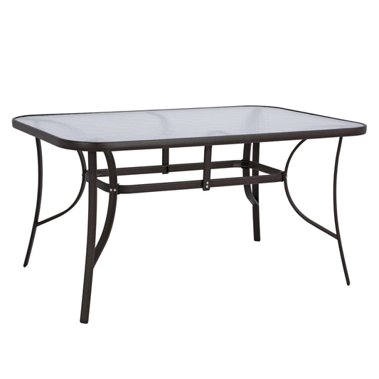 ΤΡΑΠΕΖΙ BRUNO 150X90Χ72Υεκ. ΚΑΦΕ ΜΕΤΑΛΛΙΚΟ ΜΕ ΓΥΑΛΙΝΗ ΕΠΙΦΑΝΕΙΑ HM5145.02