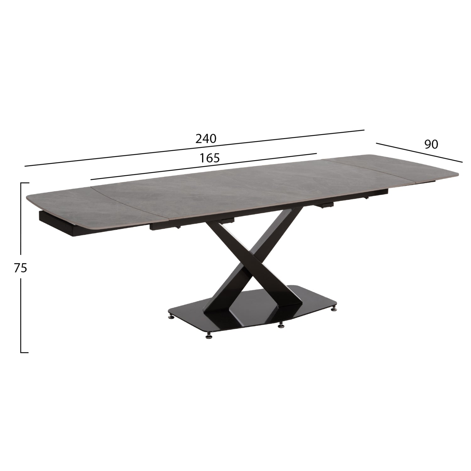 ΤΡΑΠΕΖΙ ΕΠΕΚΤΕΙΝΟΜΕΝΟ HOKU HM18410 ΚΕΡΑΜΙΚΟ TOP ΣΕ ΓΚΡΙ ΜΑΡΜΑΡΟ 165/240x90x75Υεκ.
