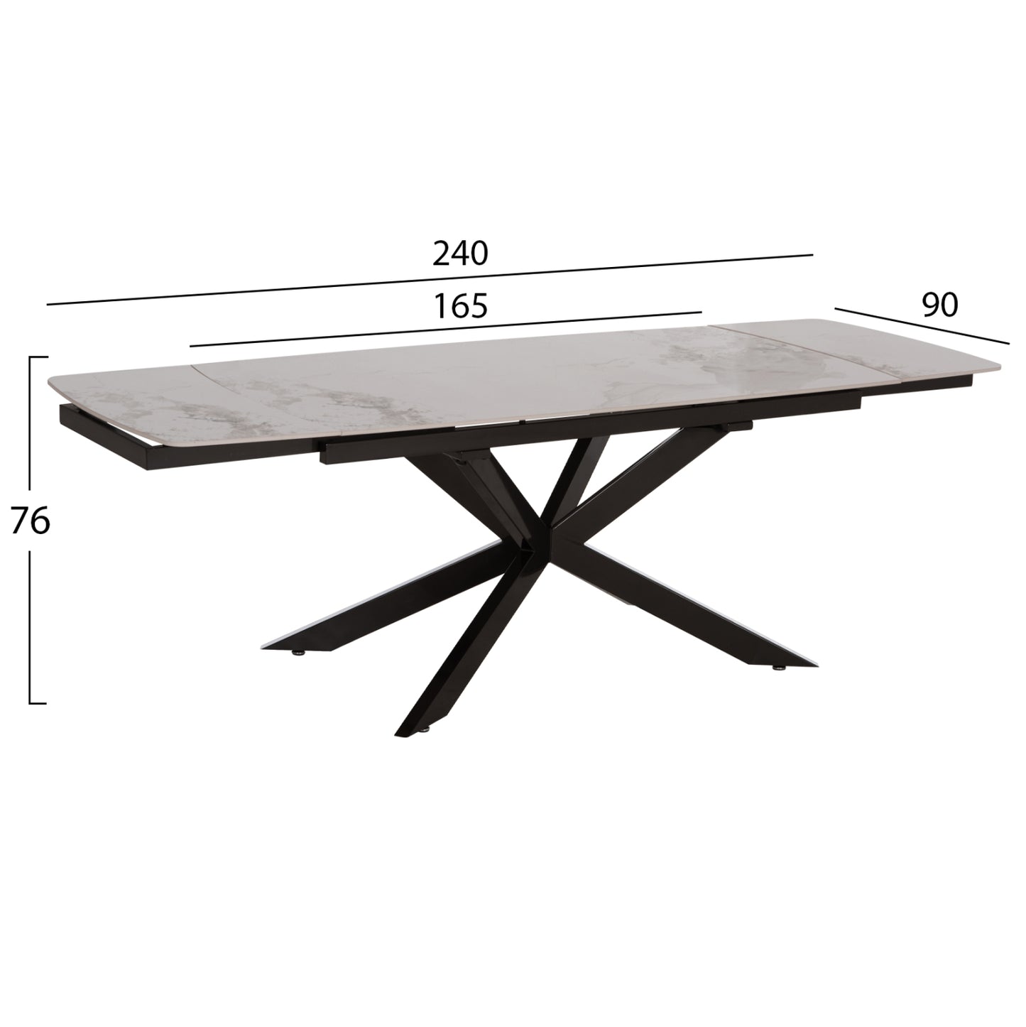 ΤΡΑΠΕΖΙ ΕΠΕΚΤΕΙΝΟΜΕΝΟ AIRA HM18411 ΚΕΡΑΜΙΚΟ TOP ΣΕ ΛΕΥΚΟ/ΚΑΦΕ ΜΑΡΜΑΡΟ 165/240x90x76Υεκ