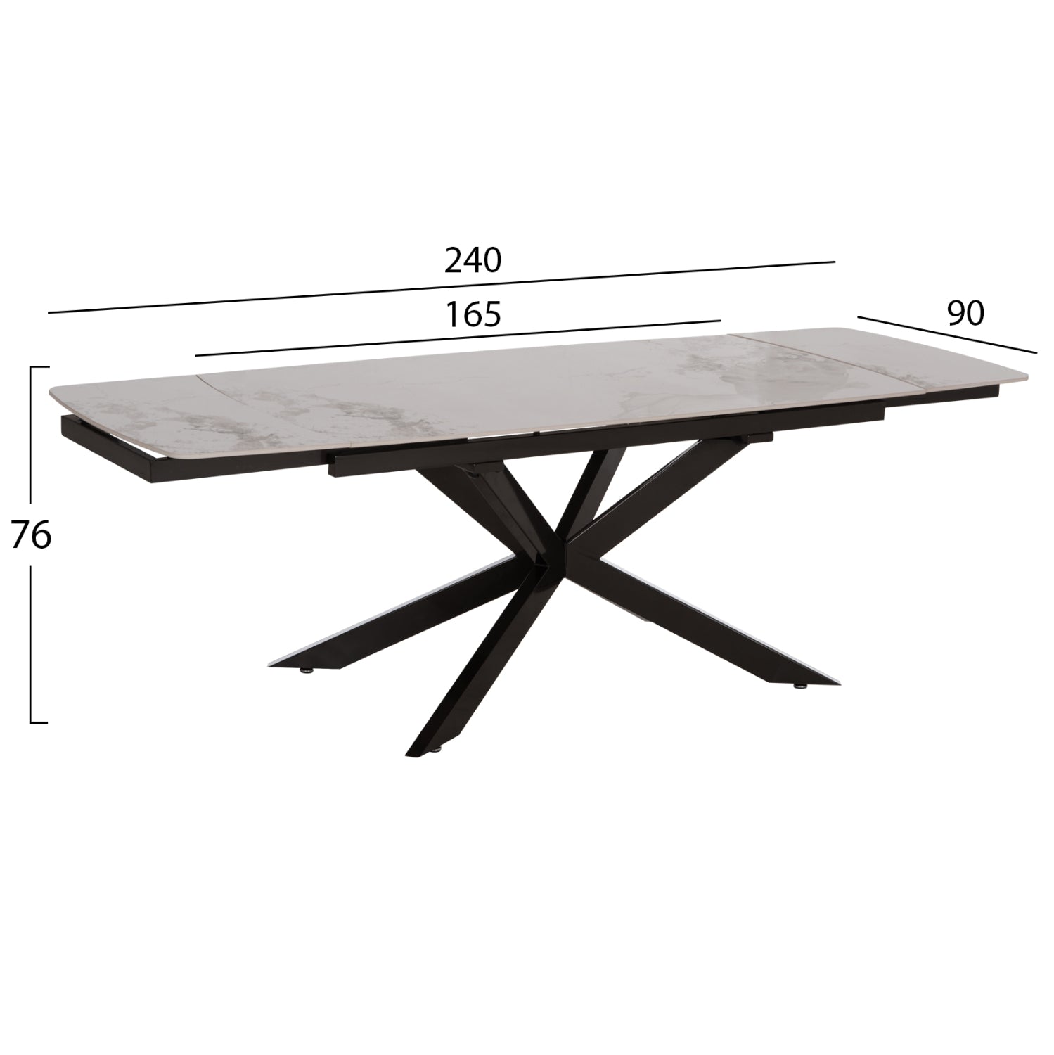 ΤΡΑΠΕΖΙ ΕΠΕΚΤΕΙΝΟΜΕΝΟ AIRA HM18411 ΚΕΡΑΜΙΚΟ TOP ΣΕ ΛΕΥΚΟ/ΚΑΦΕ ΜΑΡΜΑΡΟ 165/240x90x76Υεκ