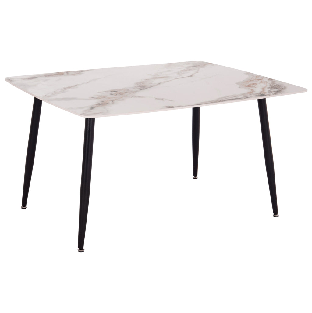 ΤΡΑΠΕΖΙ RAVEN HM18149.04 ΚΕΡΑΜΙΚΟ TOP ΜΕ ΟΨΗ ΛΕΥΚΟ/ΚΑΦΕ ΜΑΡΜΑΡΟ 140x80x74Υεκ.