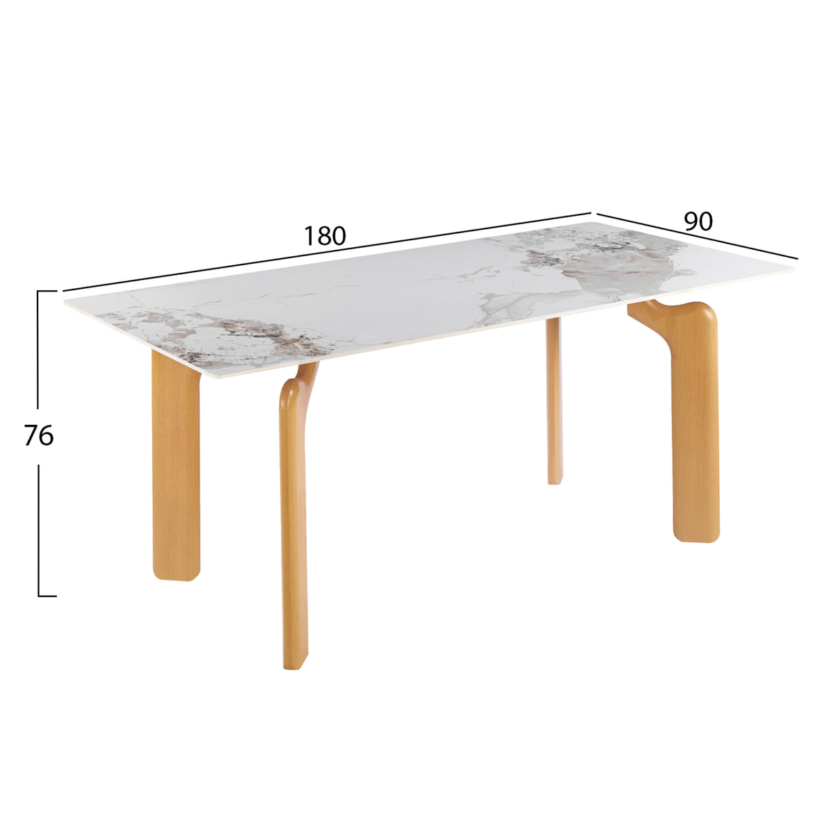 ΤΡΑΠΕΖΙ DALLE HM18479.02 MDF TOP ΟΨΗ ΜΑΡΜΑΡΟΥ-ΜΕΤΑΛ.ΠΟΔΙΑ HEAT TRANSFER 180x90x76Υεκ