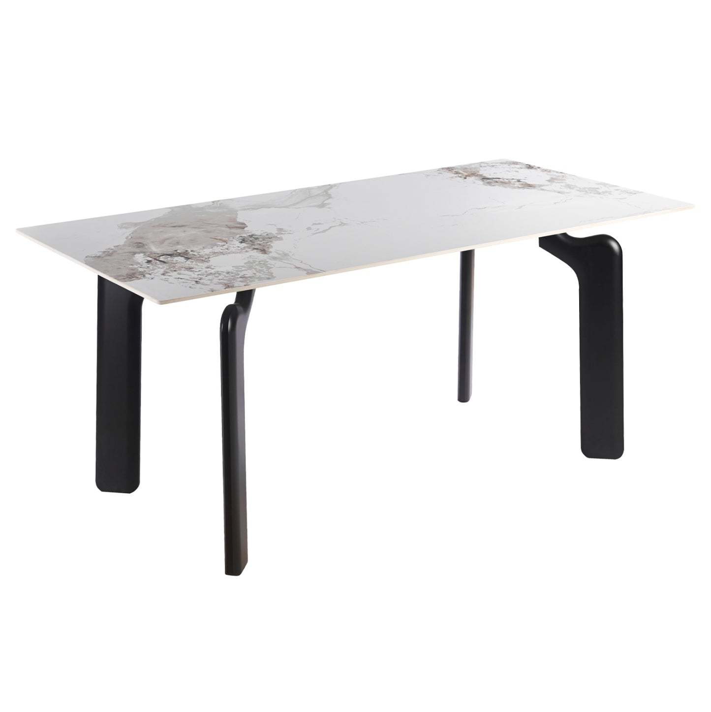 ΤΡΑΠΕΖΙ DALLE HM18479.03 MDF TOP ΟΨΗ ΜΑΡΜΑΡΟΥ-ΜΕΤΑΛ.ΠΟΔΙΑ ΣΕ ΜΑΥΡΟ 180x90x76Υεκ