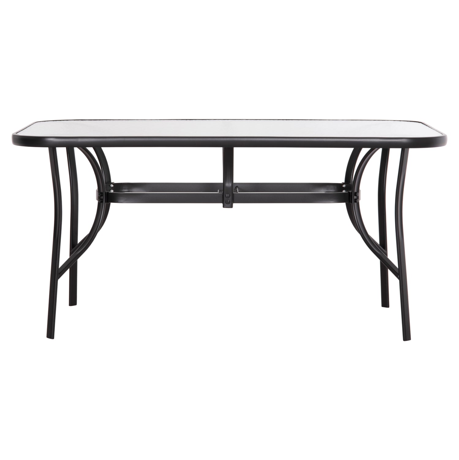 ΤΡΑΠΕΖΙ BRUNO 150X90Χ72Υεκ. ΜΕΤΑΛΛΙΚΟ ΜΑΥΡΟ ΜΕ ΓΥΑΛΙΝΗ ΕΠΙΦΑΝΕΙΑ HM5145.03