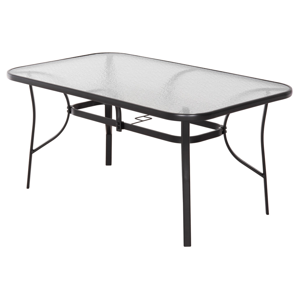 ΤΡΑΠΕΖΙ BRUNO 150X90Χ72Υεκ. ΜΕΤΑΛΛΙΚΟ ΜΑΥΡΟ ΜΕ ΓΥΑΛΙΝΗ ΕΠΙΦΑΝΕΙΑ HM5145.03
