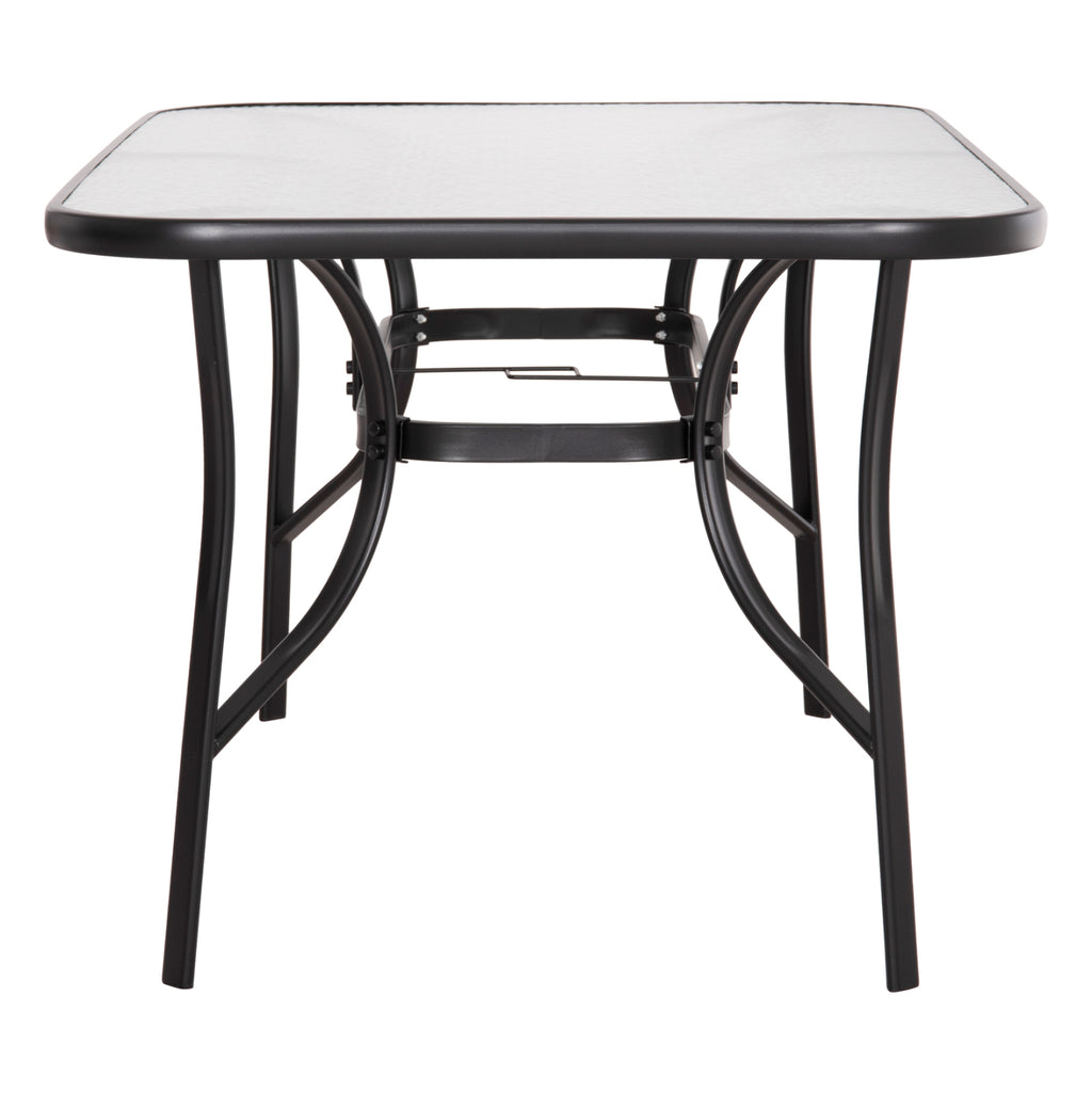 ΤΡΑΠΕΖΙ BRUNO 150X90Χ72Υεκ. ΜΕΤΑΛΛΙΚΟ ΜΑΥΡΟ ΜΕ ΓΥΑΛΙΝΗ ΕΠΙΦΑΝΕΙΑ HM5145.03