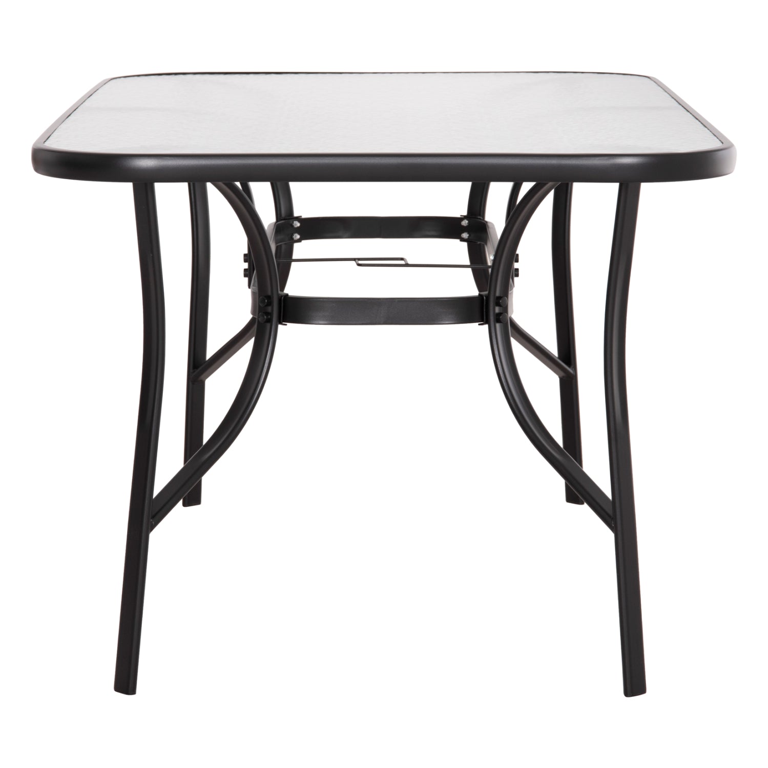 ΤΡΑΠΕΖΙ BRUNO 150X90Χ72Υεκ. ΜΕΤΑΛΛΙΚΟ ΜΑΥΡΟ ΜΕ ΓΥΑΛΙΝΗ ΕΠΙΦΑΝΕΙΑ HM5145.03