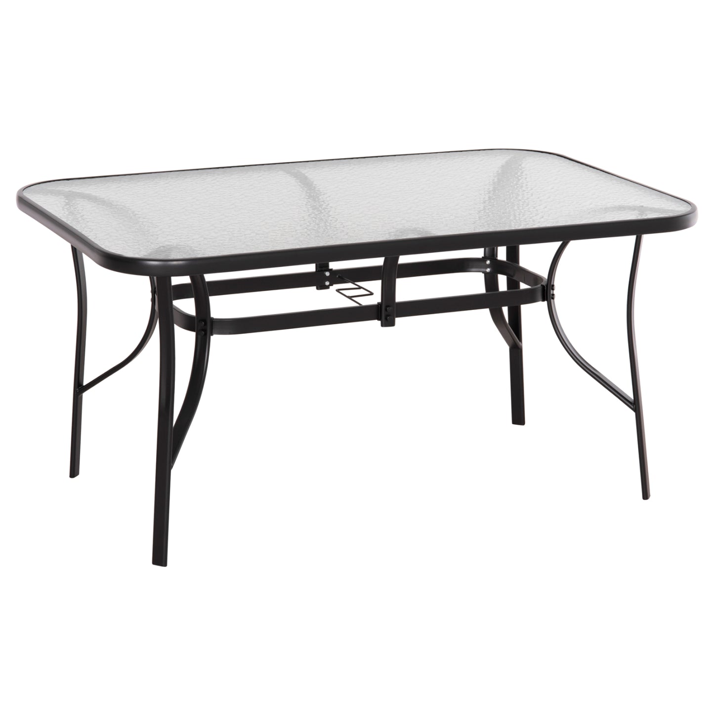 ΤΡΑΠΕΖΙ BRUNO 150X90Χ72Υεκ. ΜΕΤΑΛΛΙΚΟ ΜΑΥΡΟ ΜΕ ΓΥΑΛΙΝΗ ΕΠΙΦΑΝΕΙΑ HM5145.03