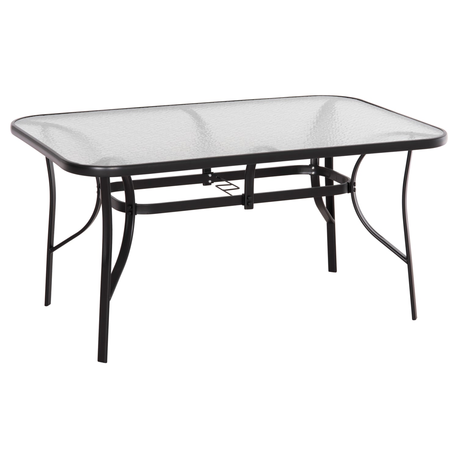 ΤΡΑΠΕΖΙ BRUNO 150X90Χ72Υεκ. ΜΕΤΑΛΛΙΚΟ ΜΑΥΡΟ ΜΕ ΓΥΑΛΙΝΗ ΕΠΙΦΑΝΕΙΑ HM5145.03
