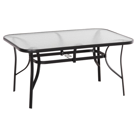 ΤΡΑΠΕΖΙ BRUNO 150X90Χ72Υεκ. ΜΕΤΑΛΛΙΚΟ ΜΑΥΡΟ ΜΕ ΓΥΑΛΙΝΗ ΕΠΙΦΑΝΕΙΑ HM5145.03