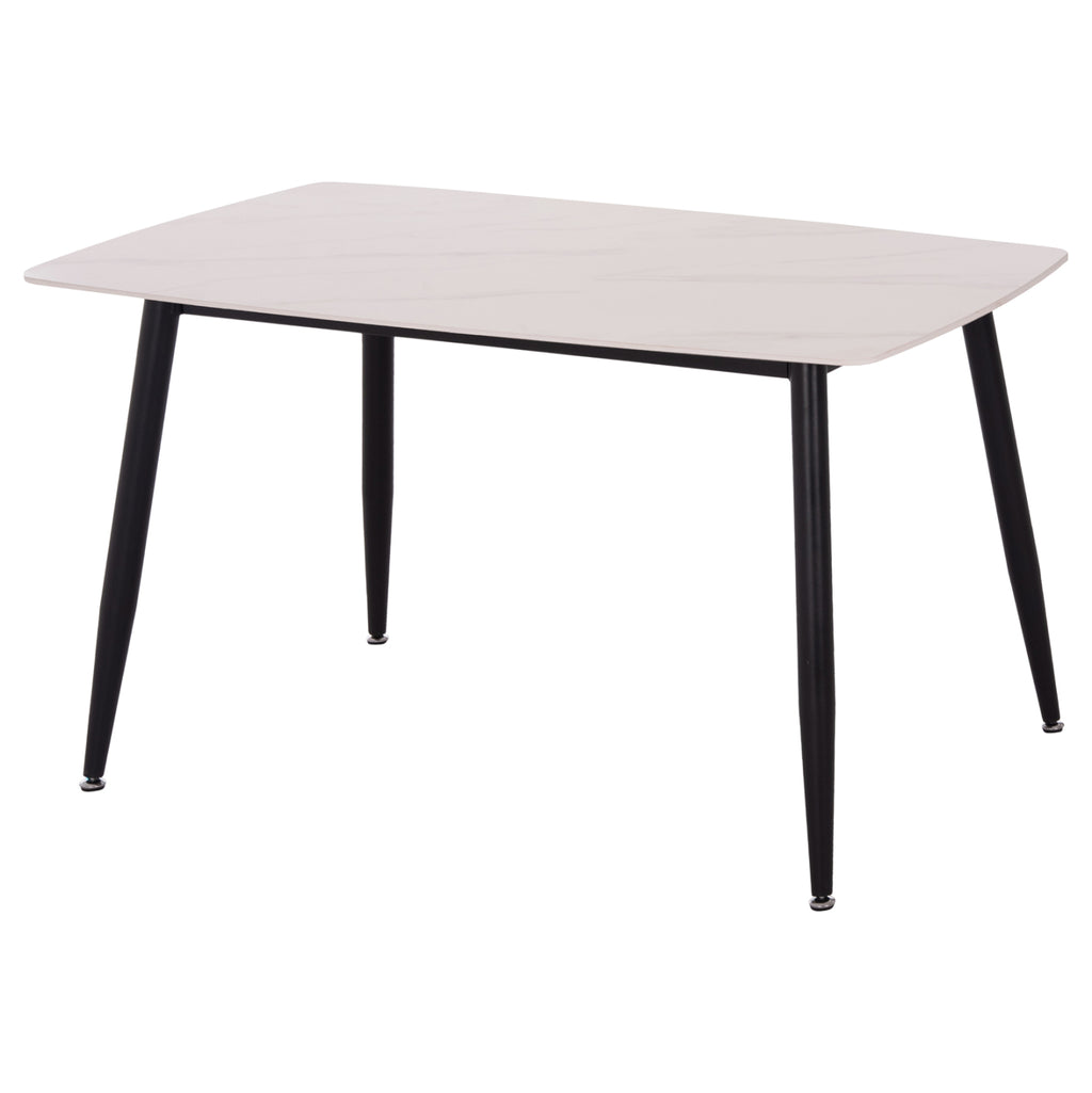 ΤΡΑΠΕΖΙ RAVEN HM9854.01 ΚΕΡΑΜΙΚΟ TOP ΜΑΤ ΛΕΥΚΟ ΜΑΡΜΑΡΟ-ΜΑΥΡΟ ΜΕΤΑΛΛΟ 120x70x73Υεκ.