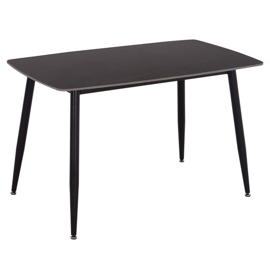 ΤΡΑΠΕΖΙ RAVEN HM9854.02 ΚΕΡΑΜΙΚΟ TOP ΜΑΥΡΟ ΜΑΡΜΑΡΟ-ΜΑΥΡΟ ΜΕΤΑΛΛΟ 120x70x73Υεκ.